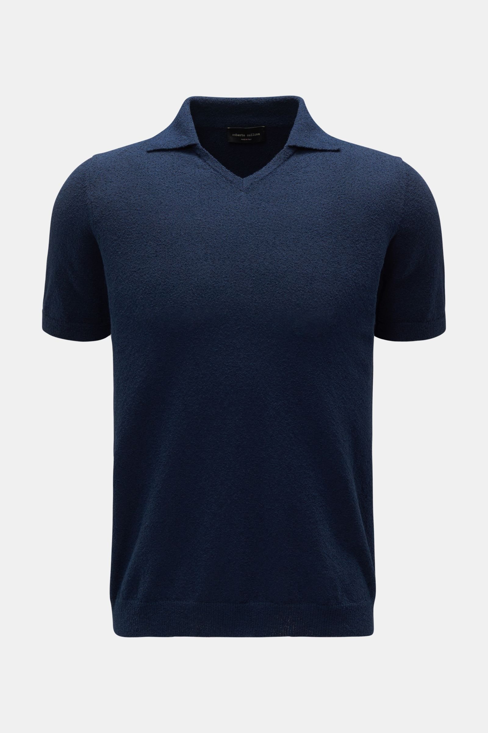 Short sleeve knit polo shirt navy 