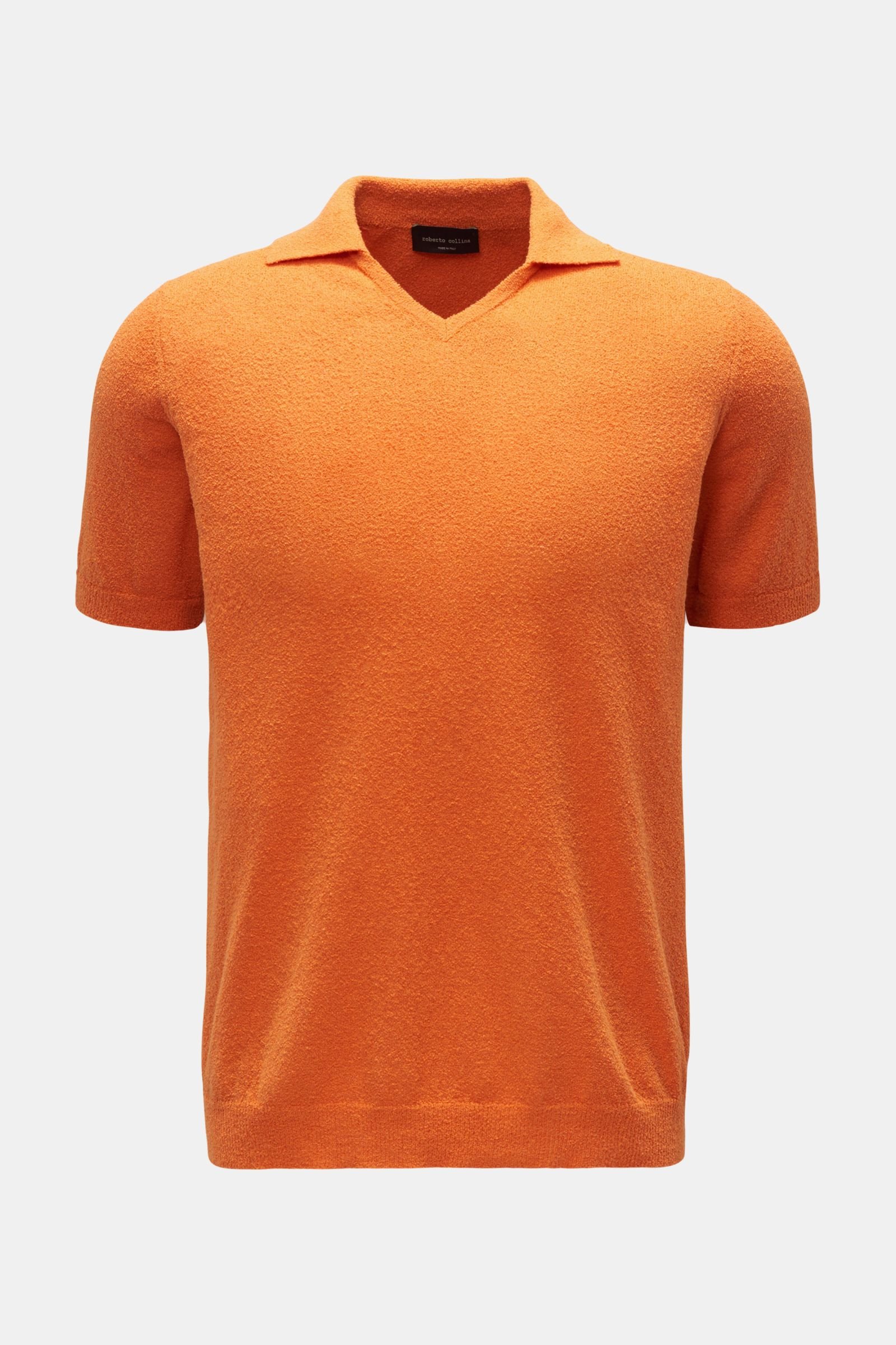 Short sleeve knit polo orange 