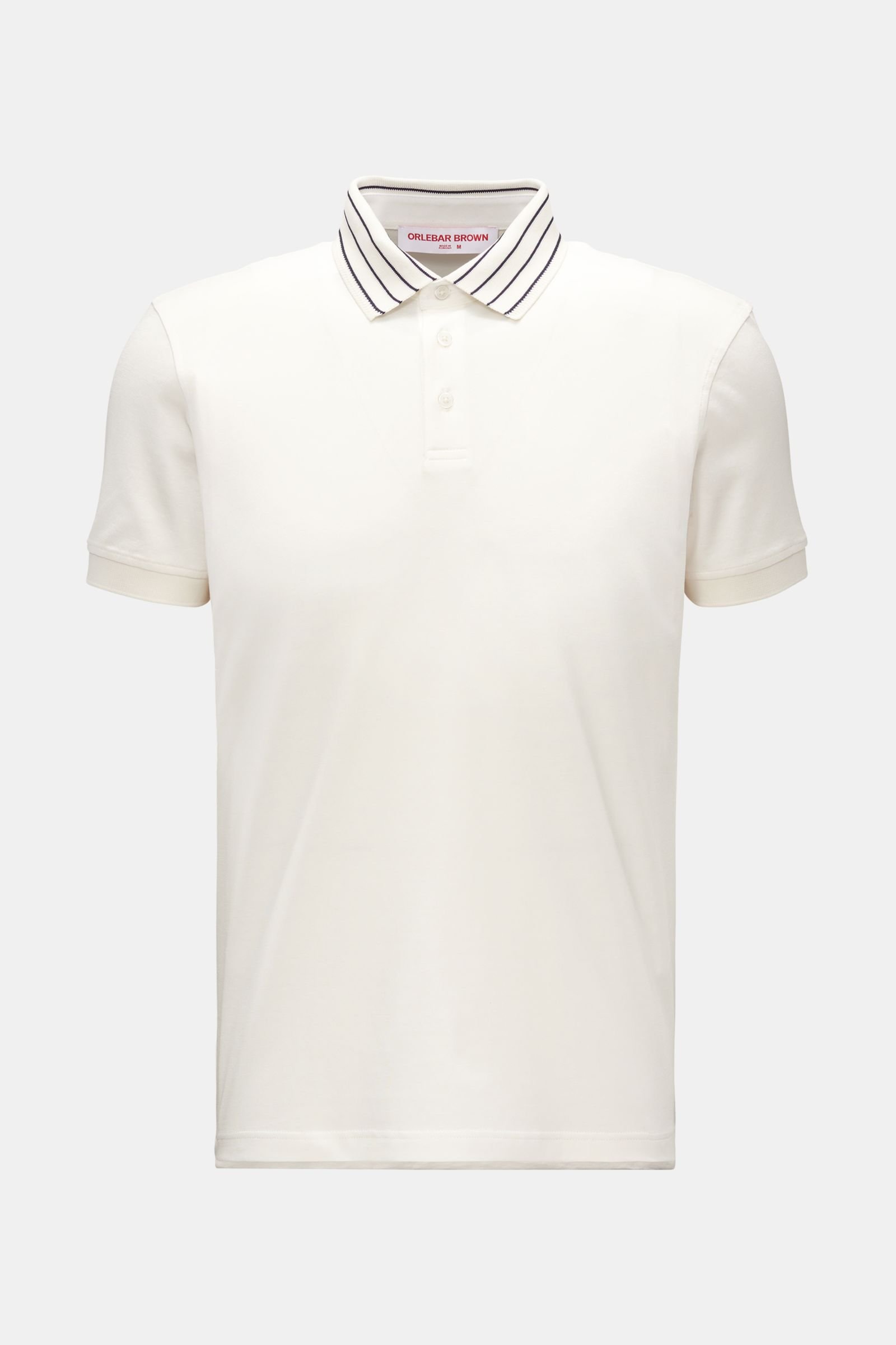 Jersey-Poloshirt 'Dominic Stripe Rib' offwhite