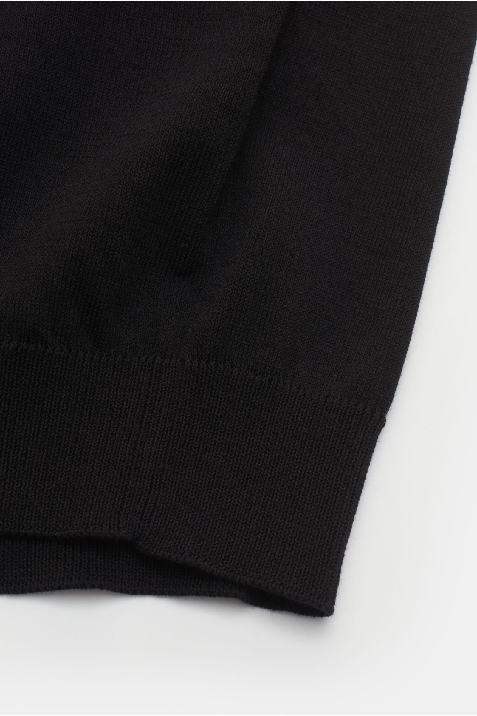 ROBERTO COLLINA short sleeve knit polo black | BRAUN Hamburg