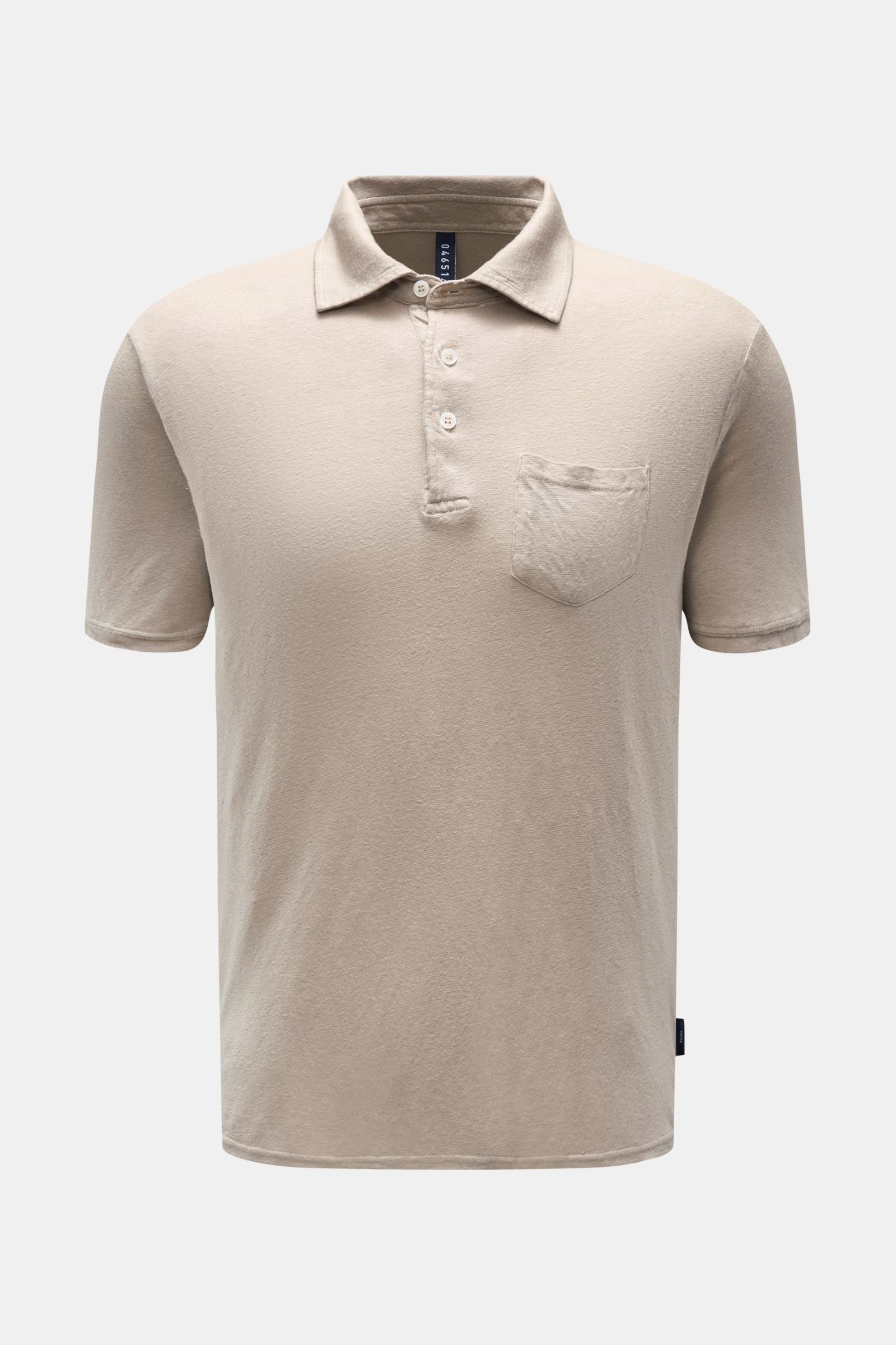 04651/ A trip in a bag Leinen-Poloshirt beige