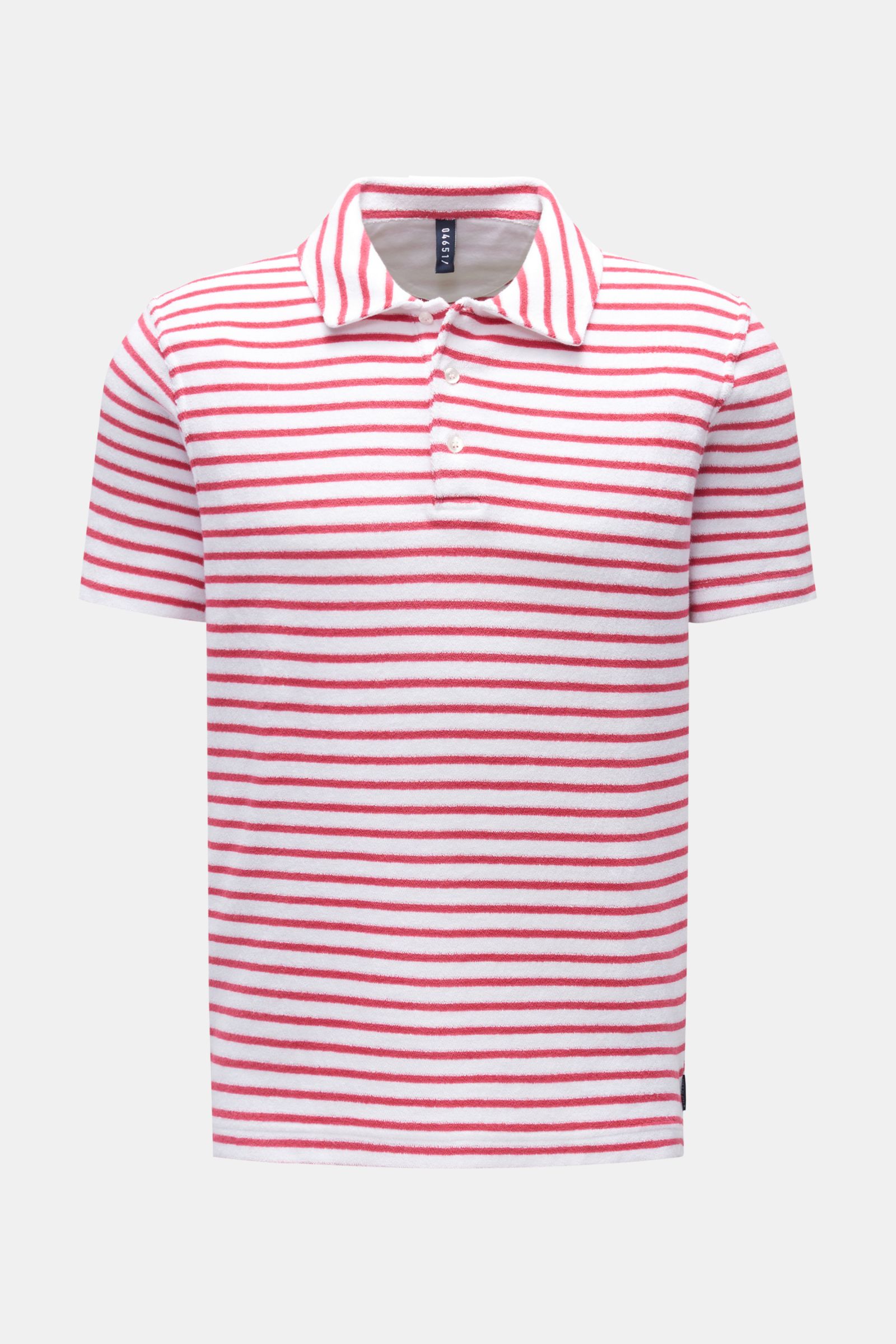 04651/ A trip in a bag Frottee-Poloshirt 'Terry Stripe Polo' magenta/weiß gestreift