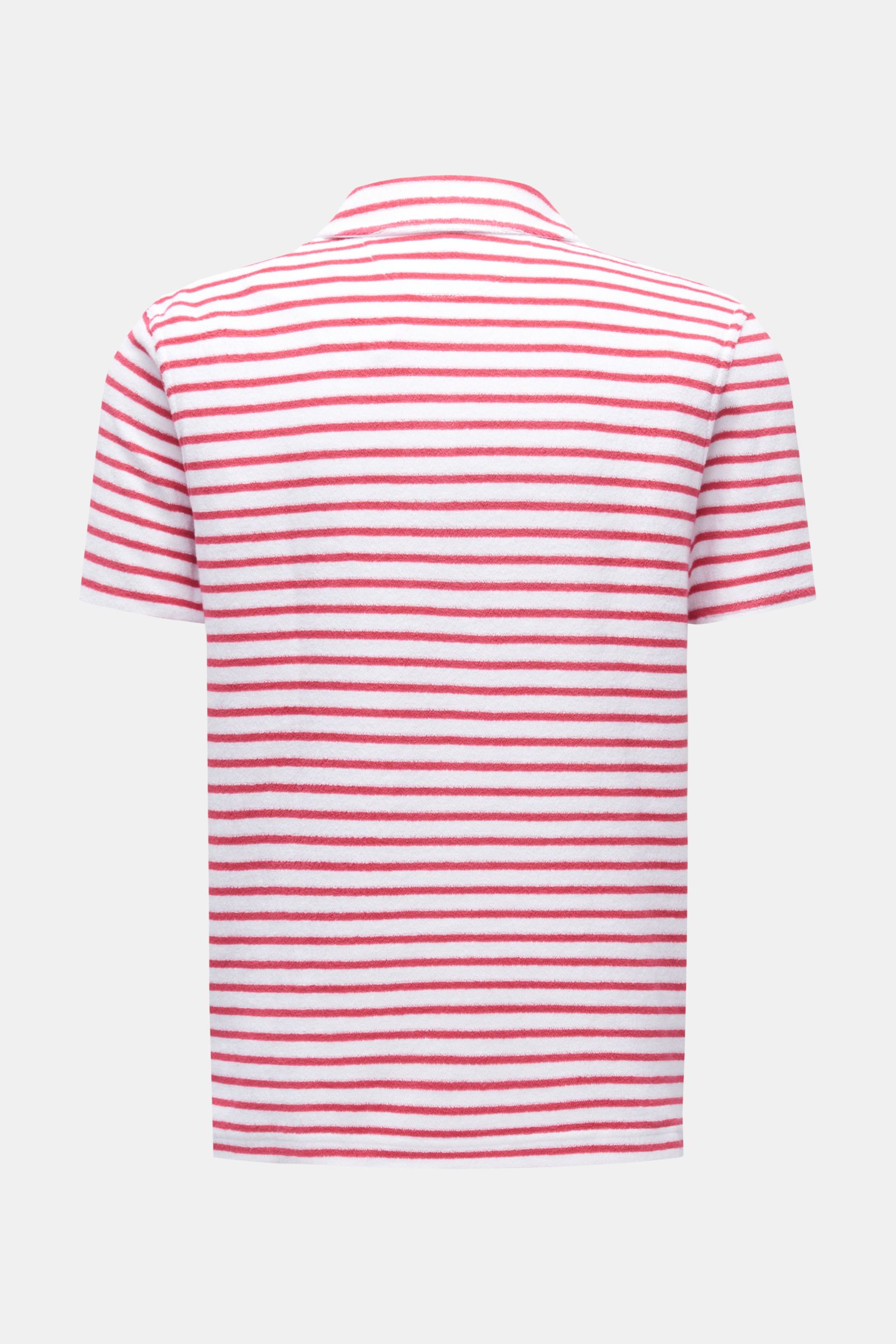 04651/ A trip in a bag Frottee-Poloshirt 'Terry Stripe Polo' magenta/weiß gestreift