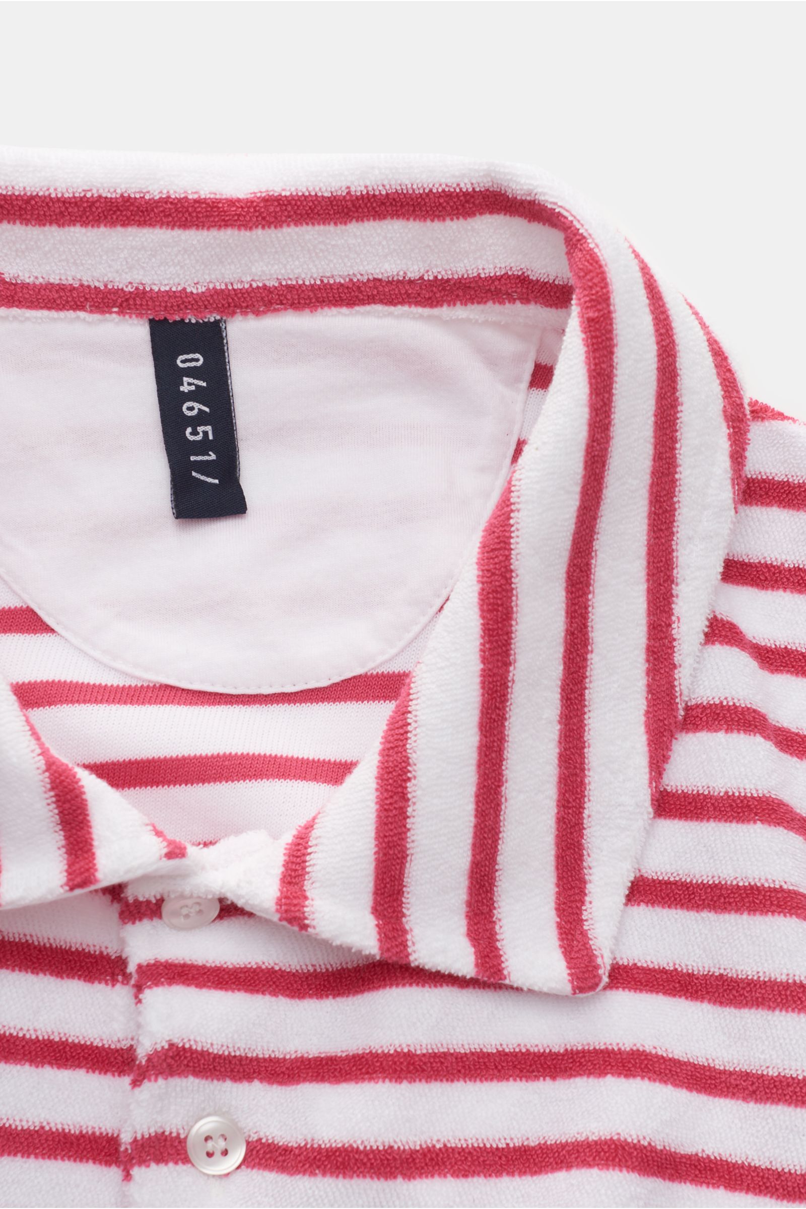 04651/ A trip in a bag Frottee-Poloshirt 'Terry Stripe Polo' magenta/weiß gestreift