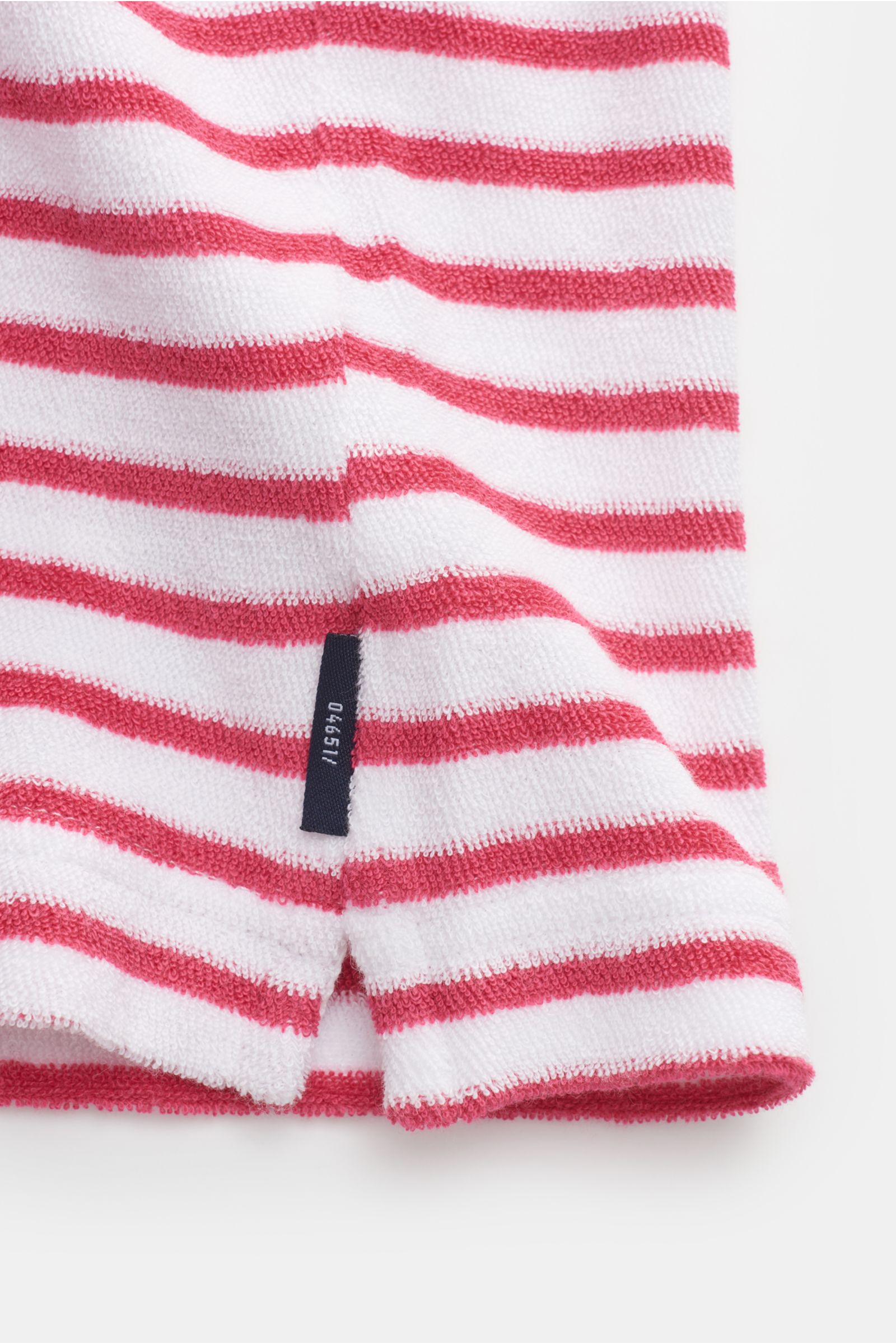 04651/ A trip in a bag Frottee-Poloshirt 'Terry Stripe Polo' magenta/weiß gestreift