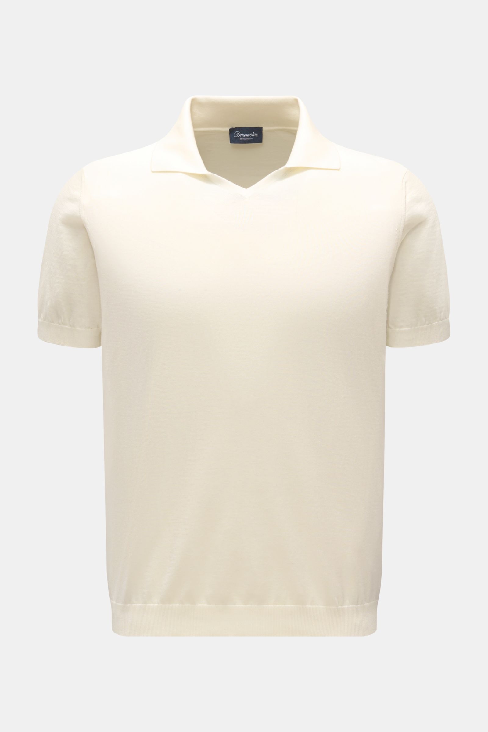 Drumohr Kurzarm-Strickpolo creme