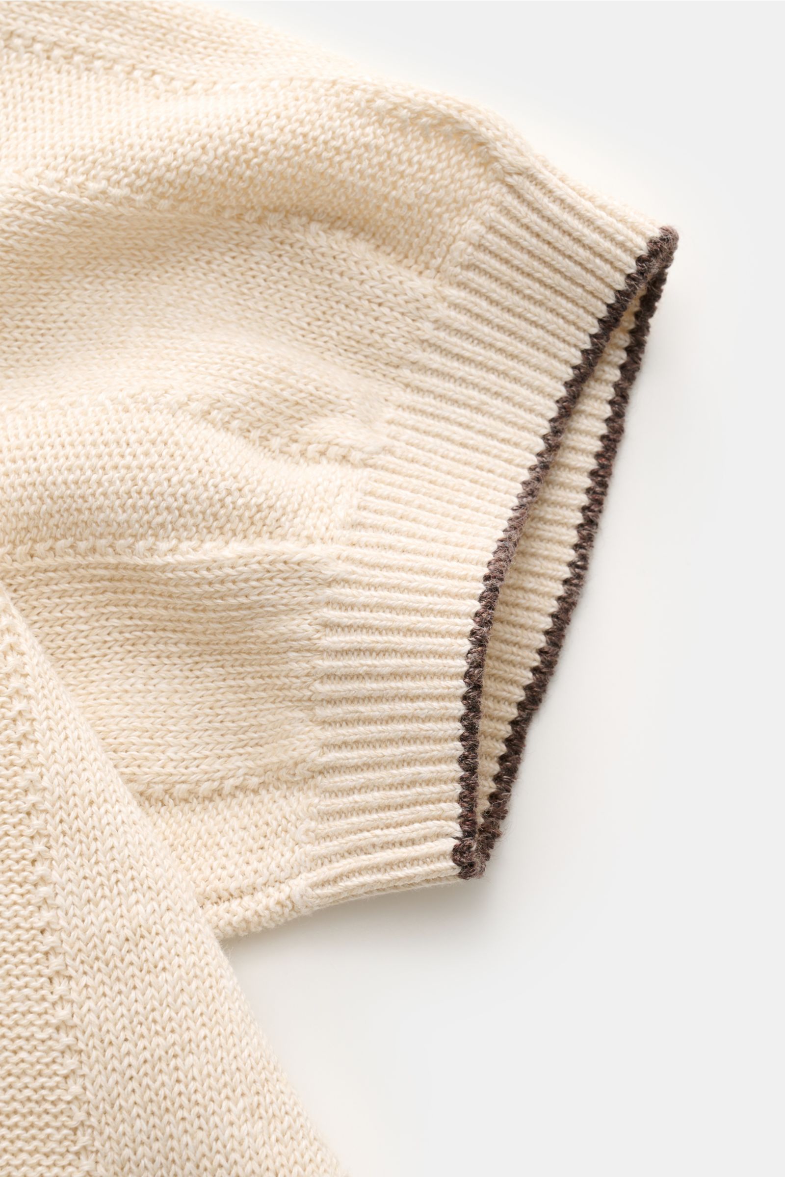 Brunello Cucinelli Kurzarm-Strickpolo sand