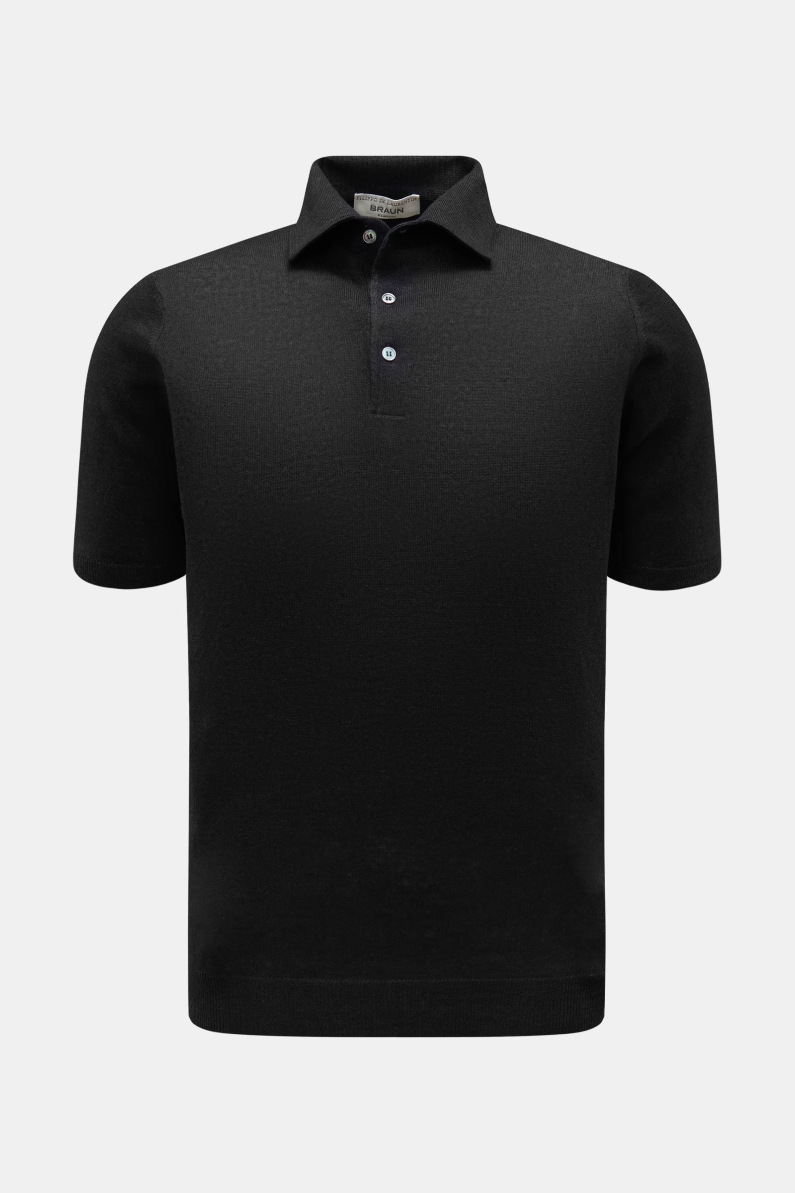 Filippo de Laurentiis Kurzarm-Strickpolo schwarz