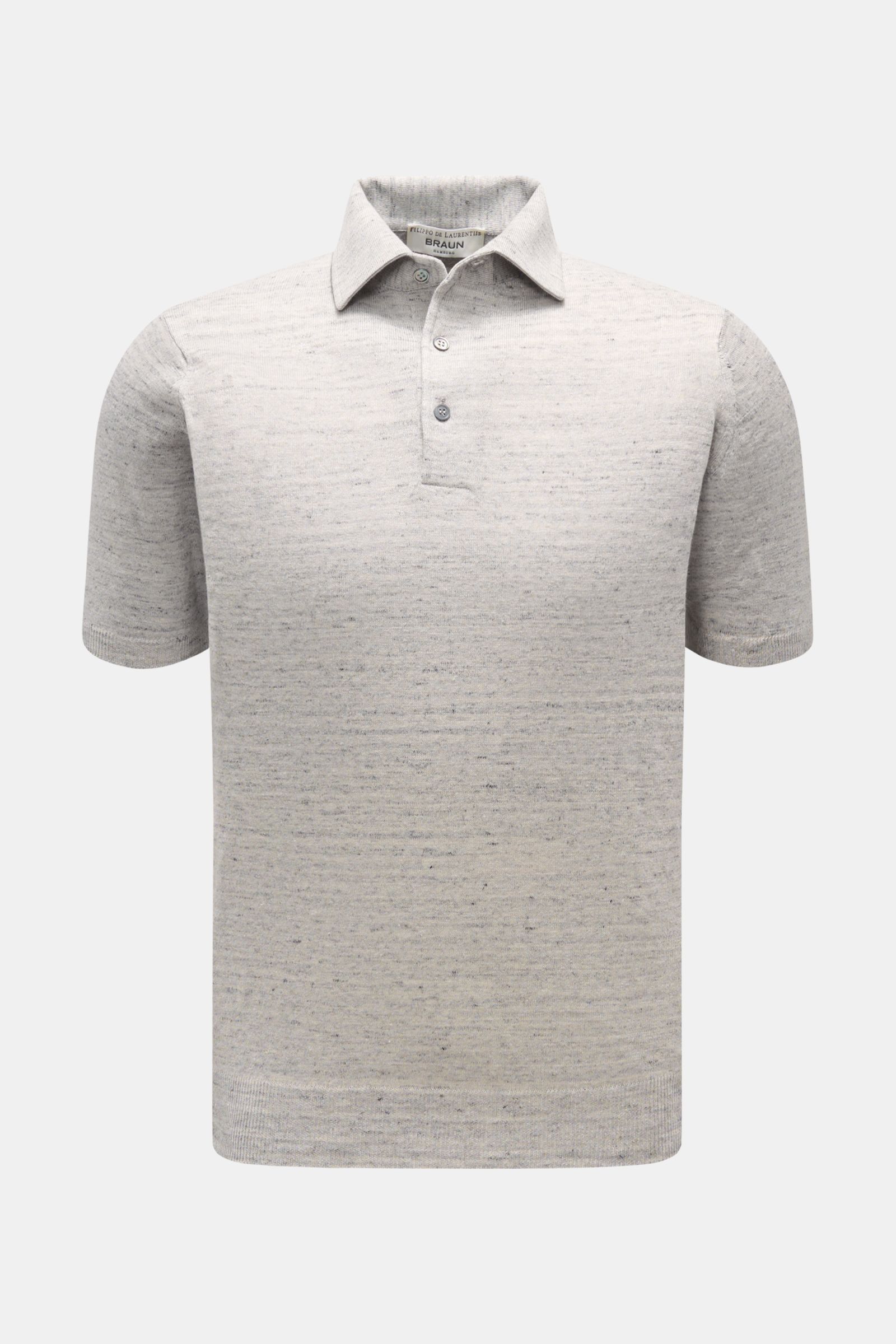 Filippo de Laurentiis Short-sleeved knit polo light grey melange