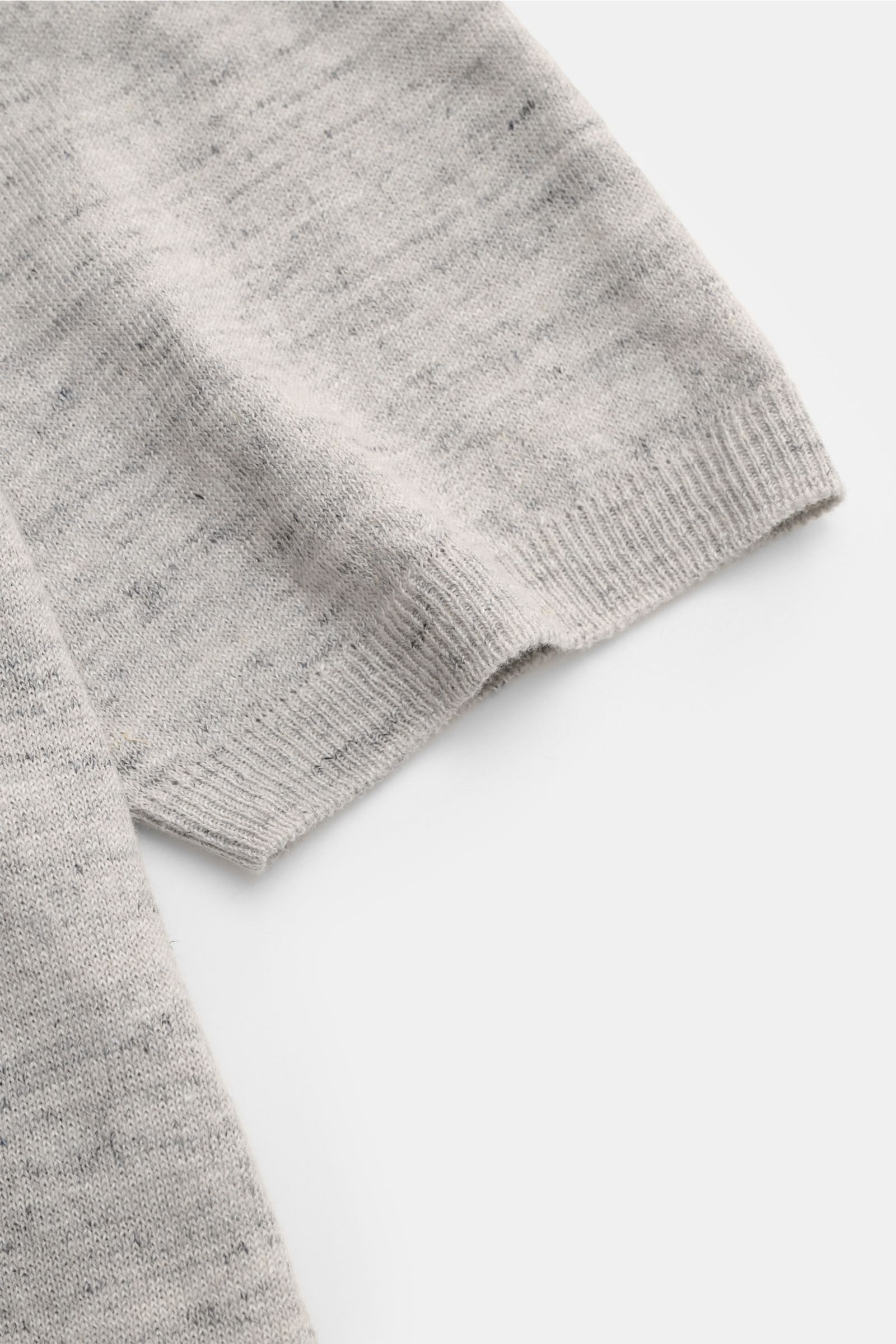 Filippo de Laurentiis Short-sleeved knit polo light grey melange