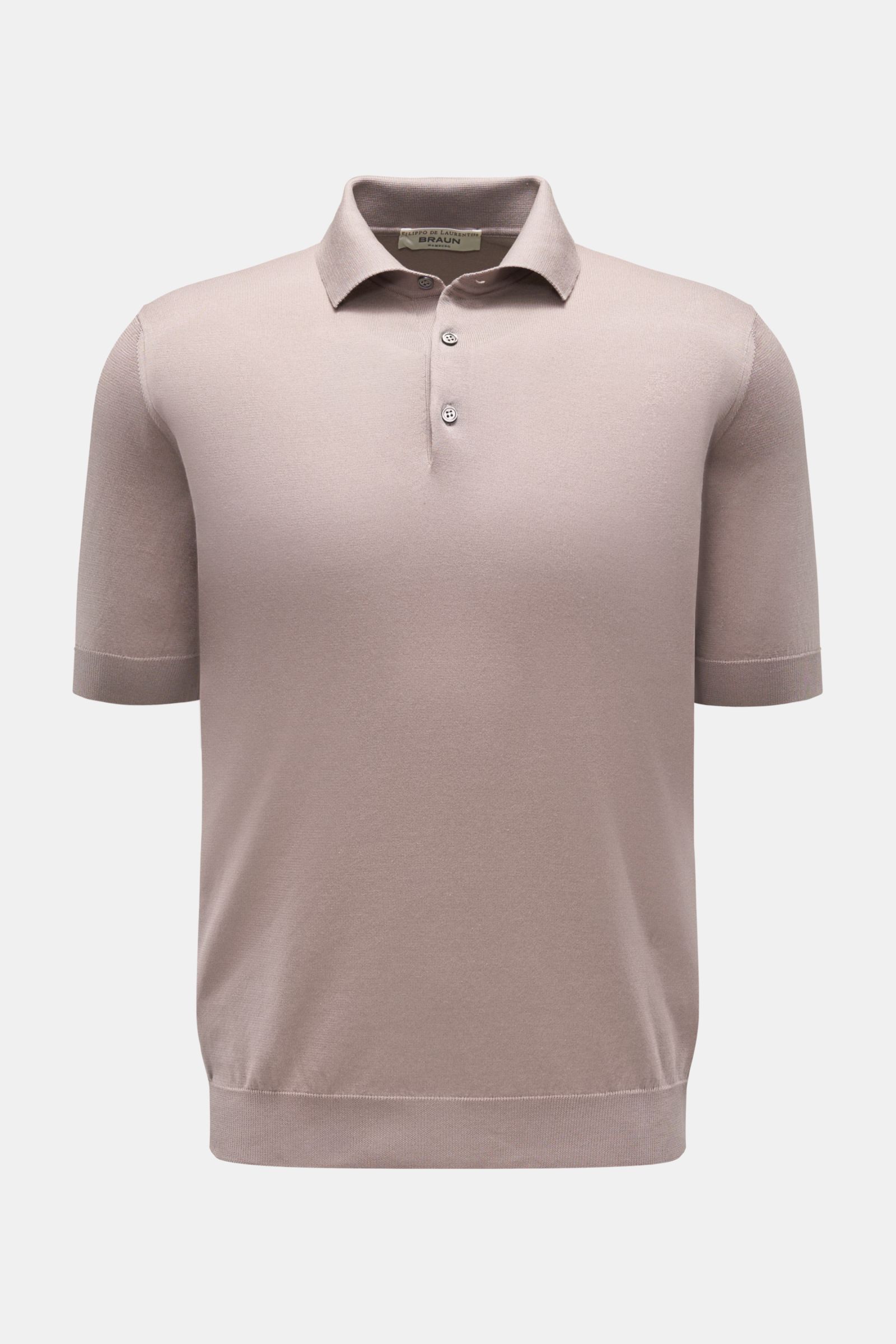Filippo de Laurentiis Short sleeve knit polo taupe