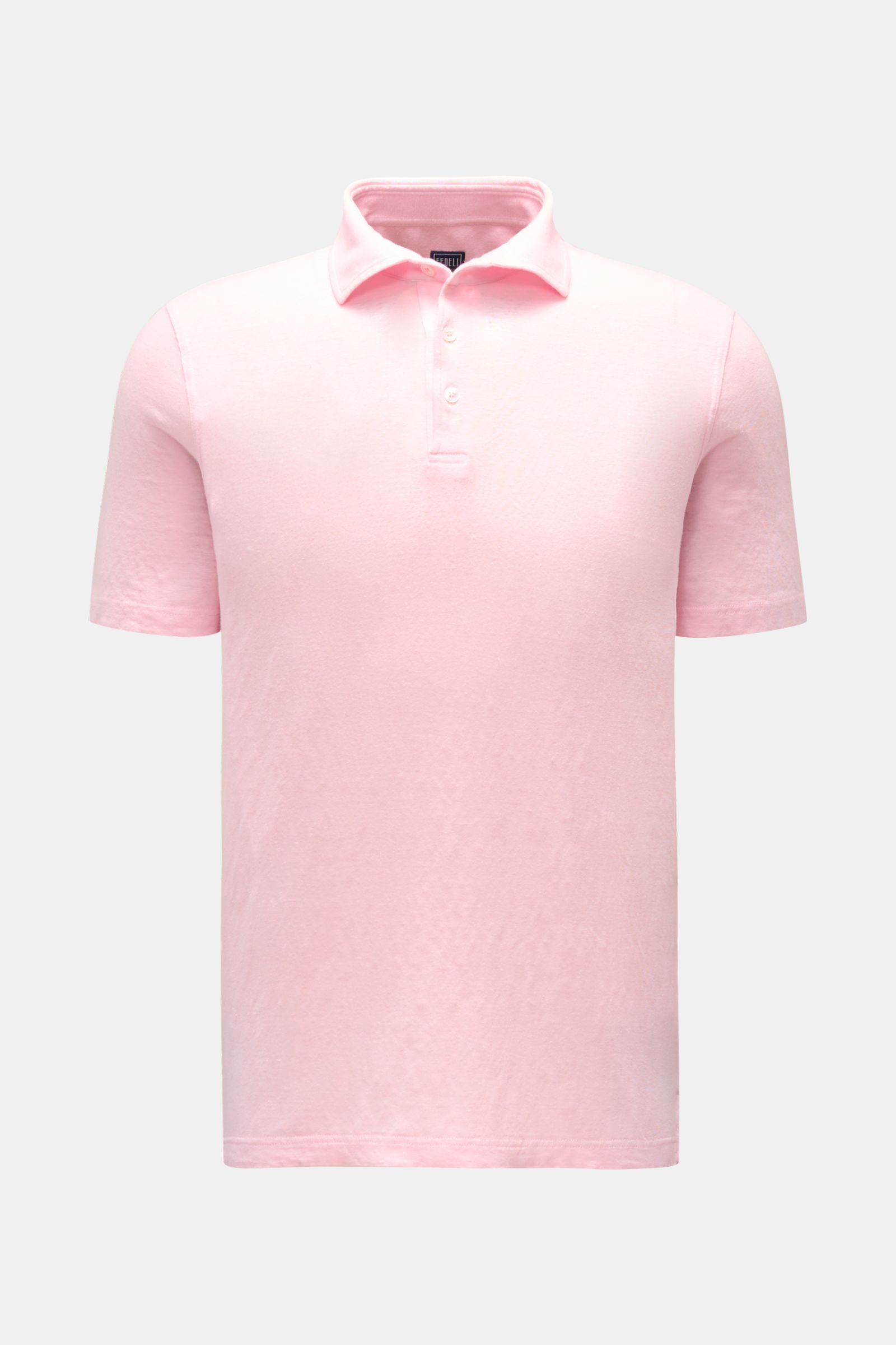 Fedeli Leinen Poloshirt rosé