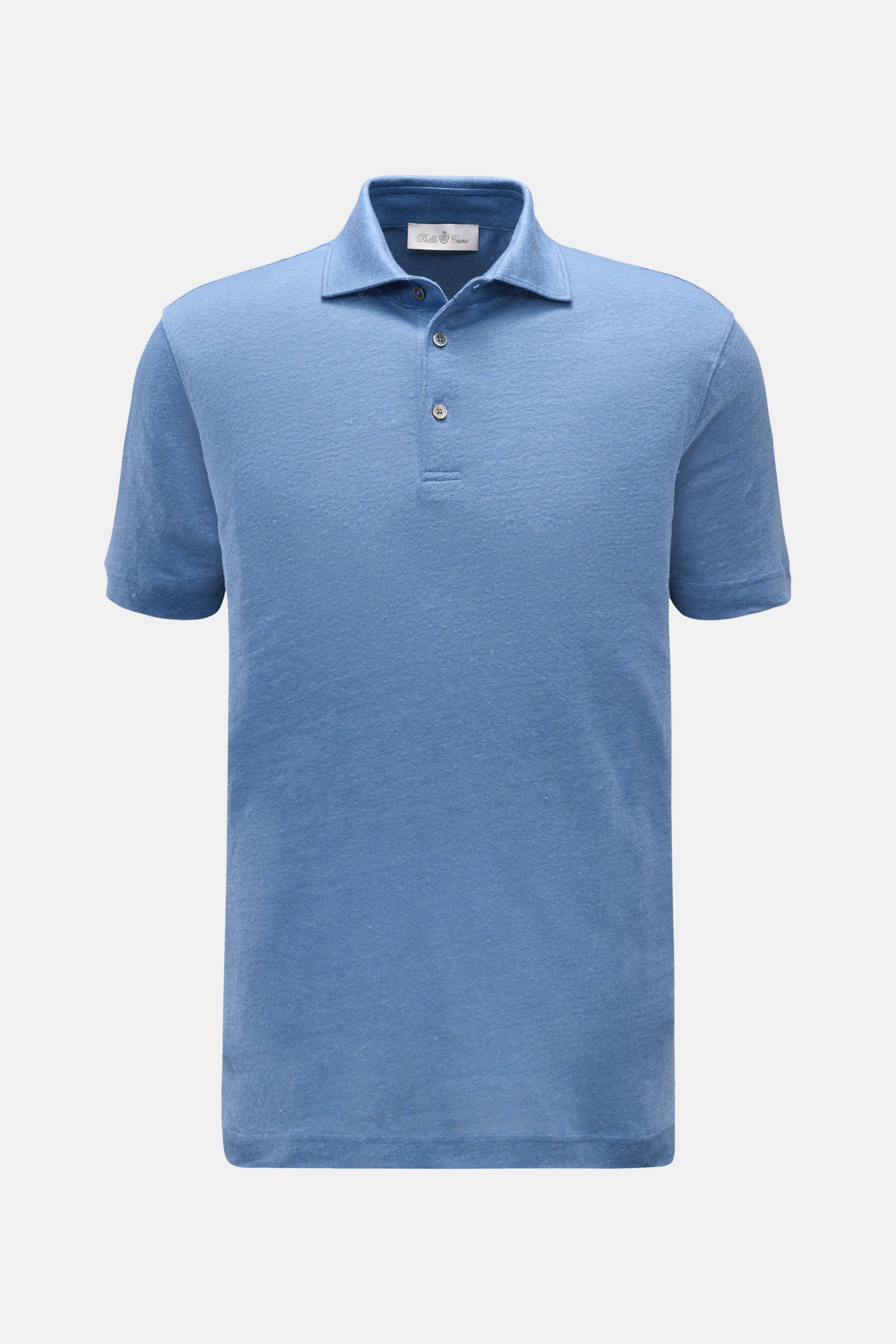 Della Ciana Leinen-Strickpolo rauchblau