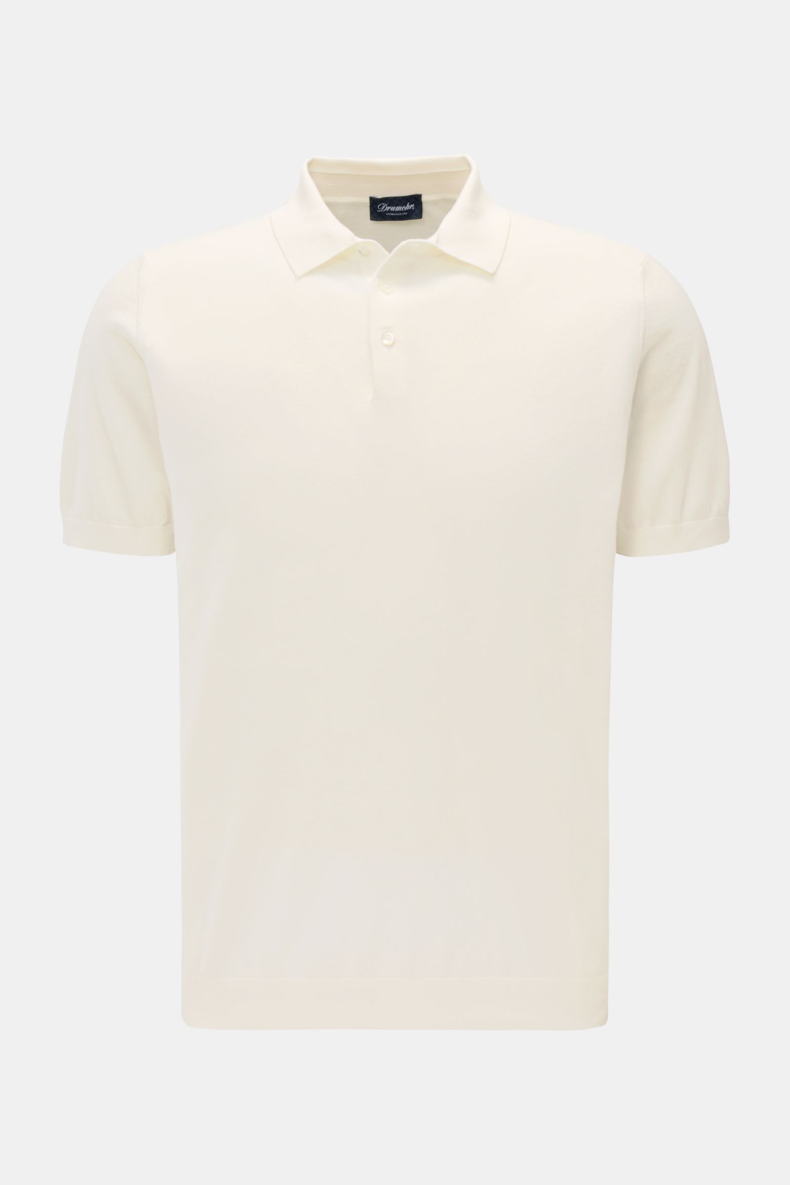 Drumohr Short sleeve knit polo shirt off-white