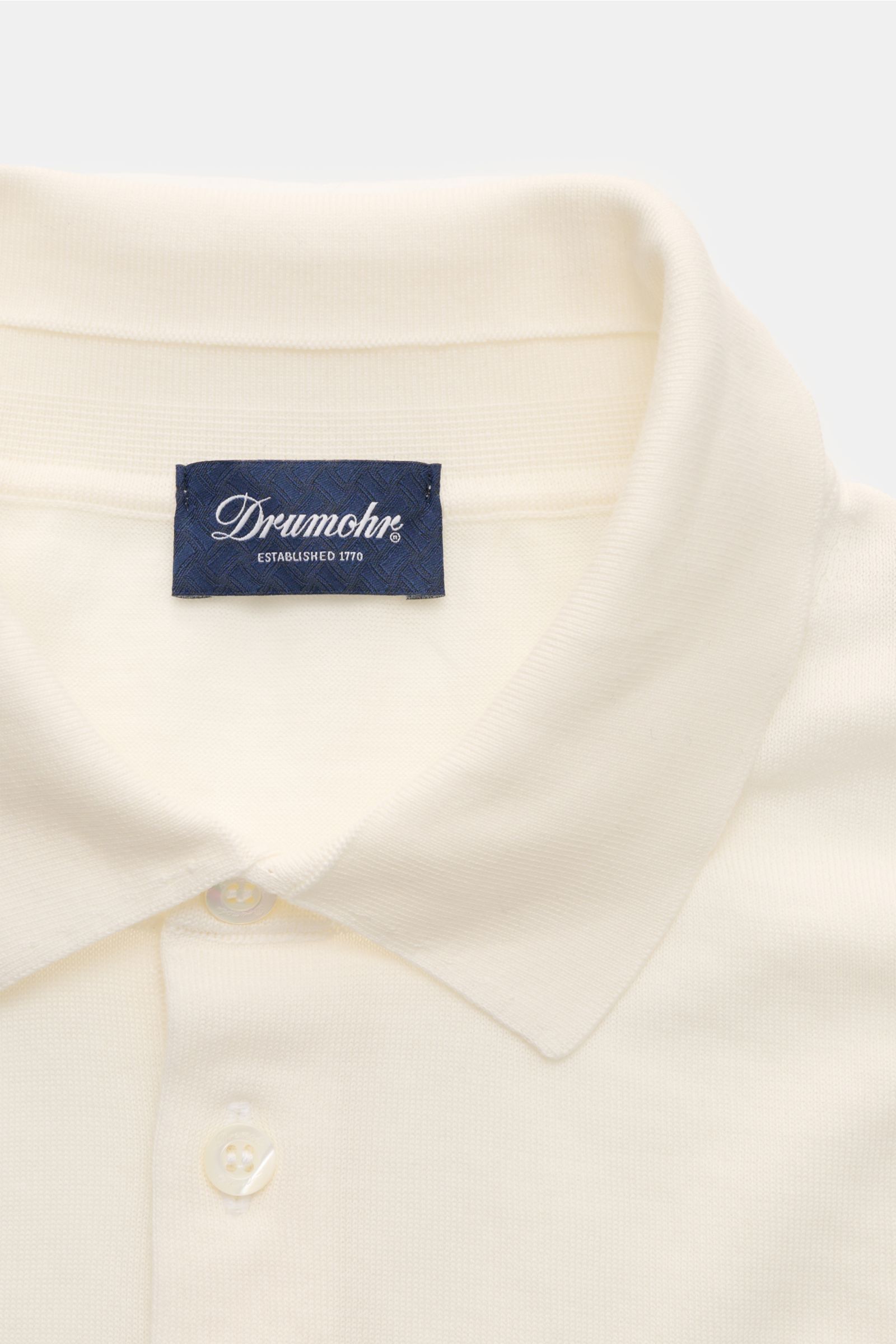 Drumohr Short sleeve knit polo shirt off-white