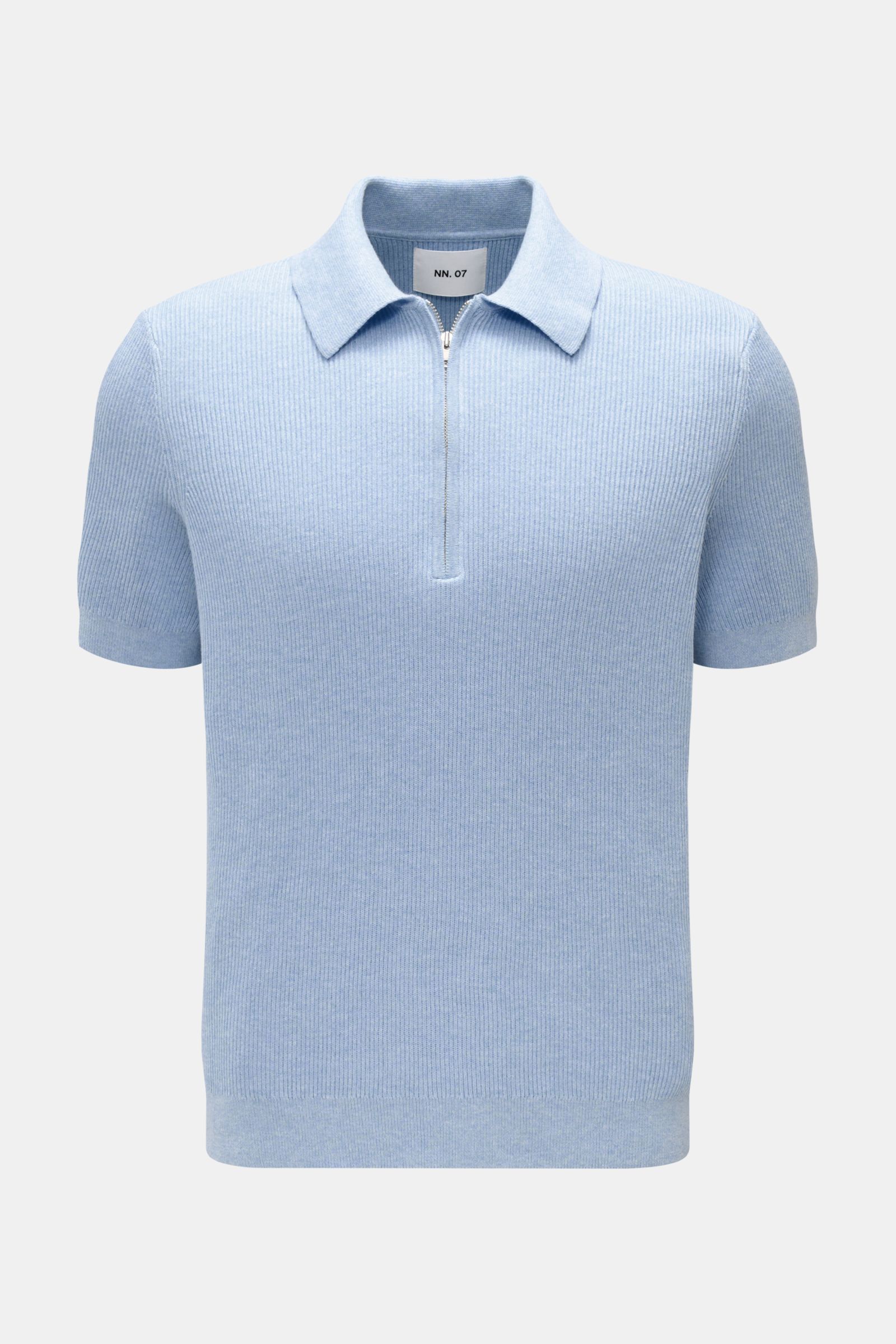 NN.07 Kurzarm-Strickpolo 'Hansie' hellblau