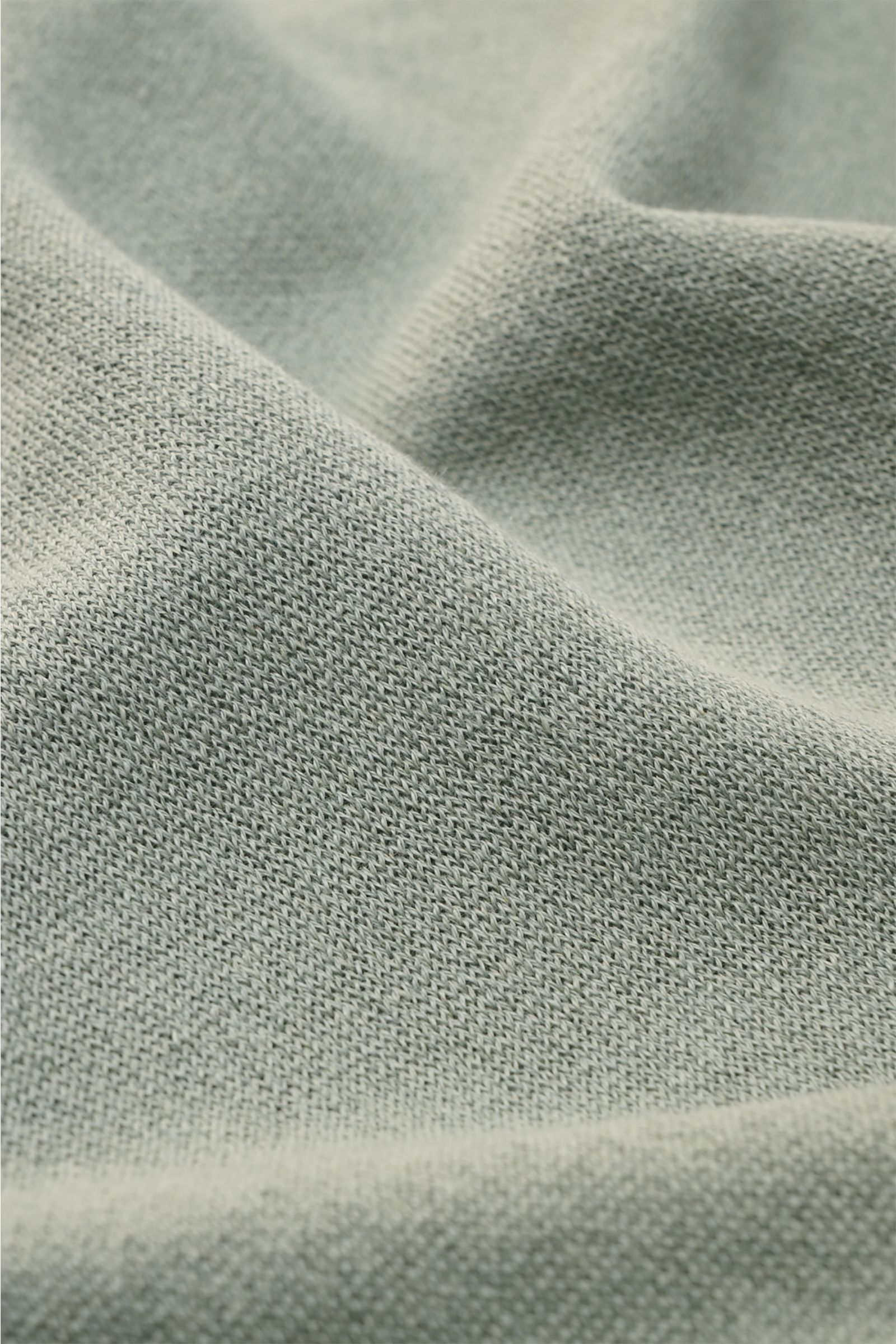 Close-up front view of the Lardini Short sleeve knit polo sage fabric showing fine, airy knit in a linen and cotton blend with slight texture.