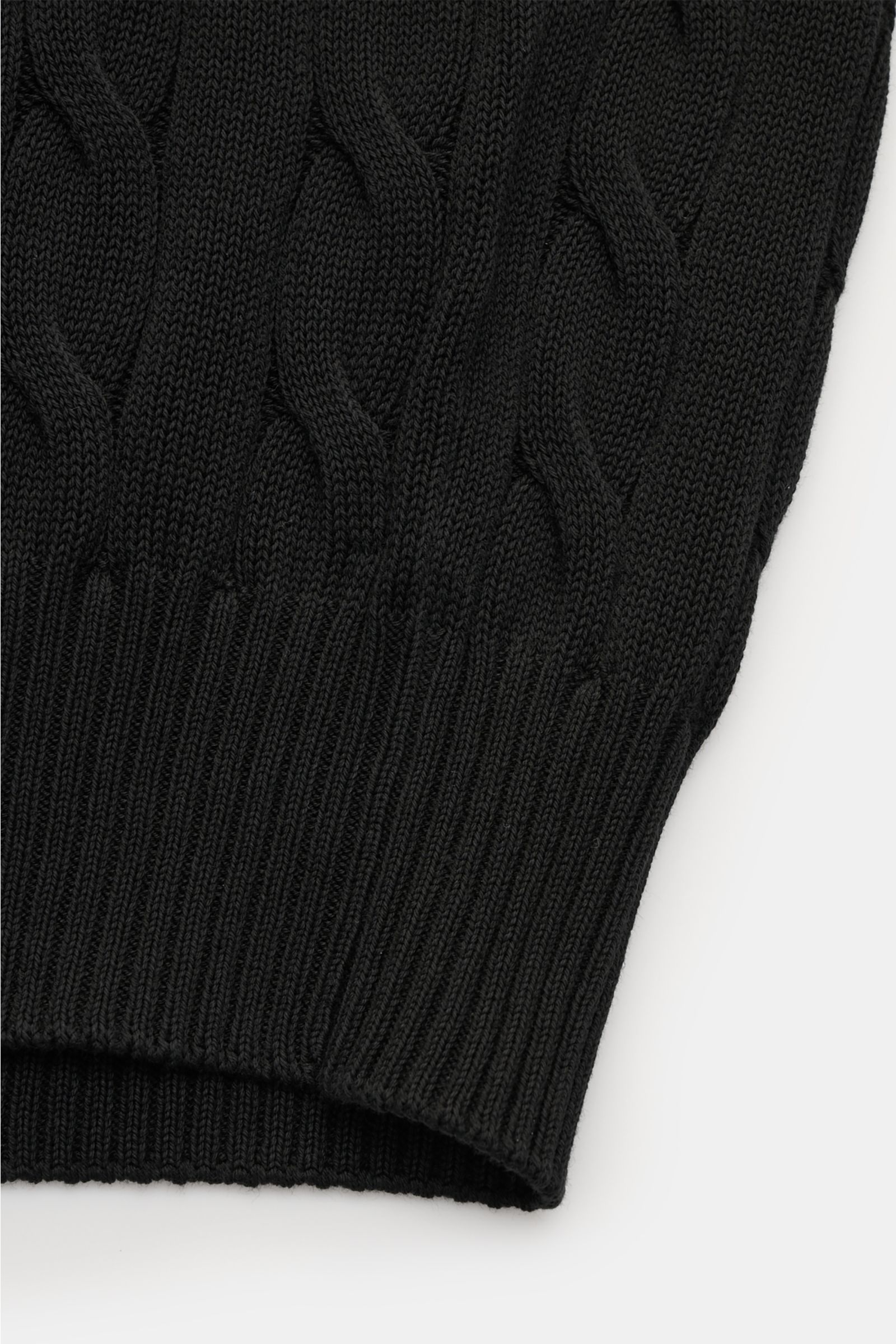 Gran Sasso Kurzarm-Strickpolo schwarz