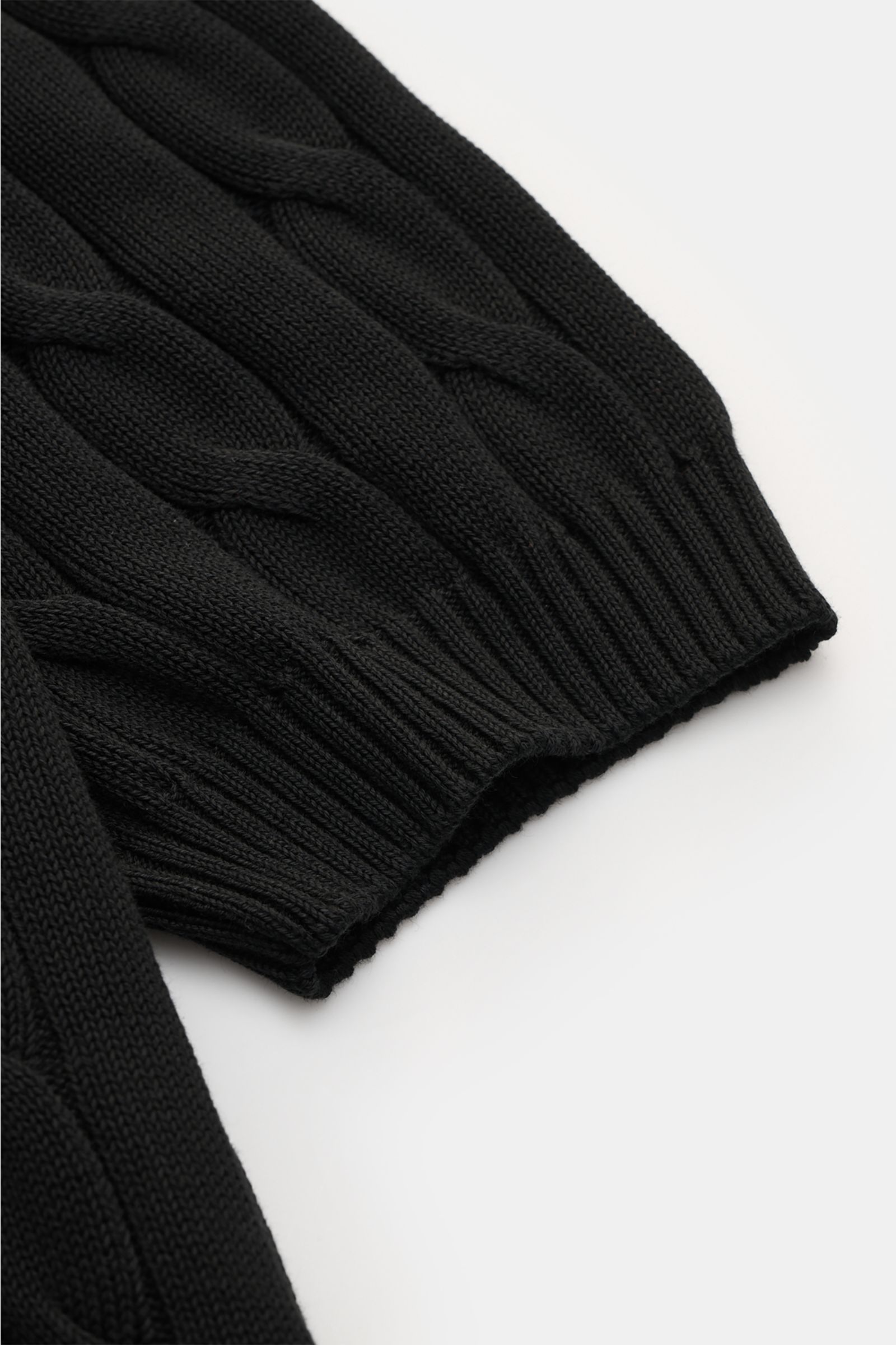 Gran Sasso Kurzarm-Strickpolo schwarz