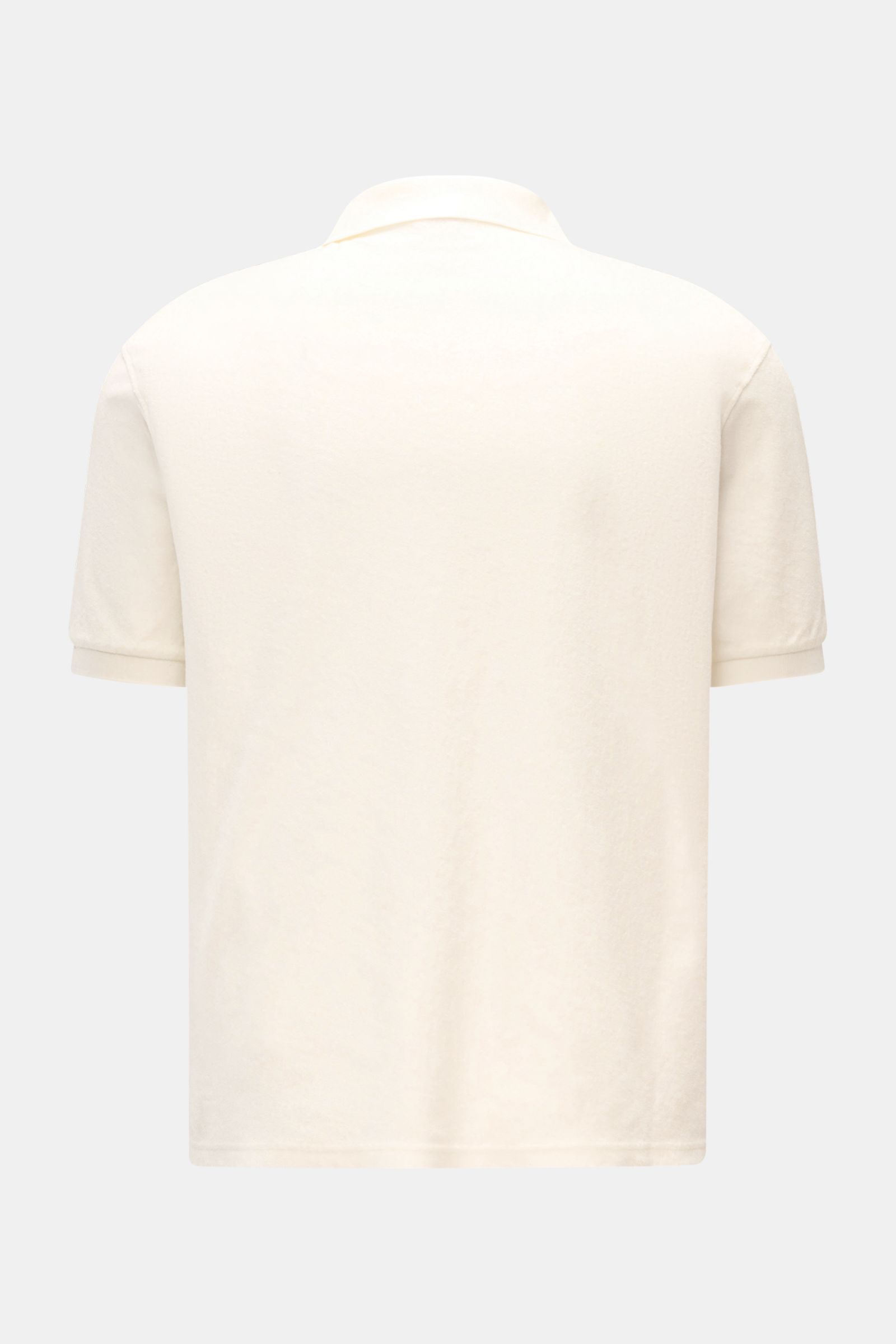 Rückansicht des 04651/ A trip in a bag Frottee-Poloshirt 'Terry Johnny' offwhite aus weichem Baumwoll-Frottee mit Polokragen und kurzen Ärmeln.