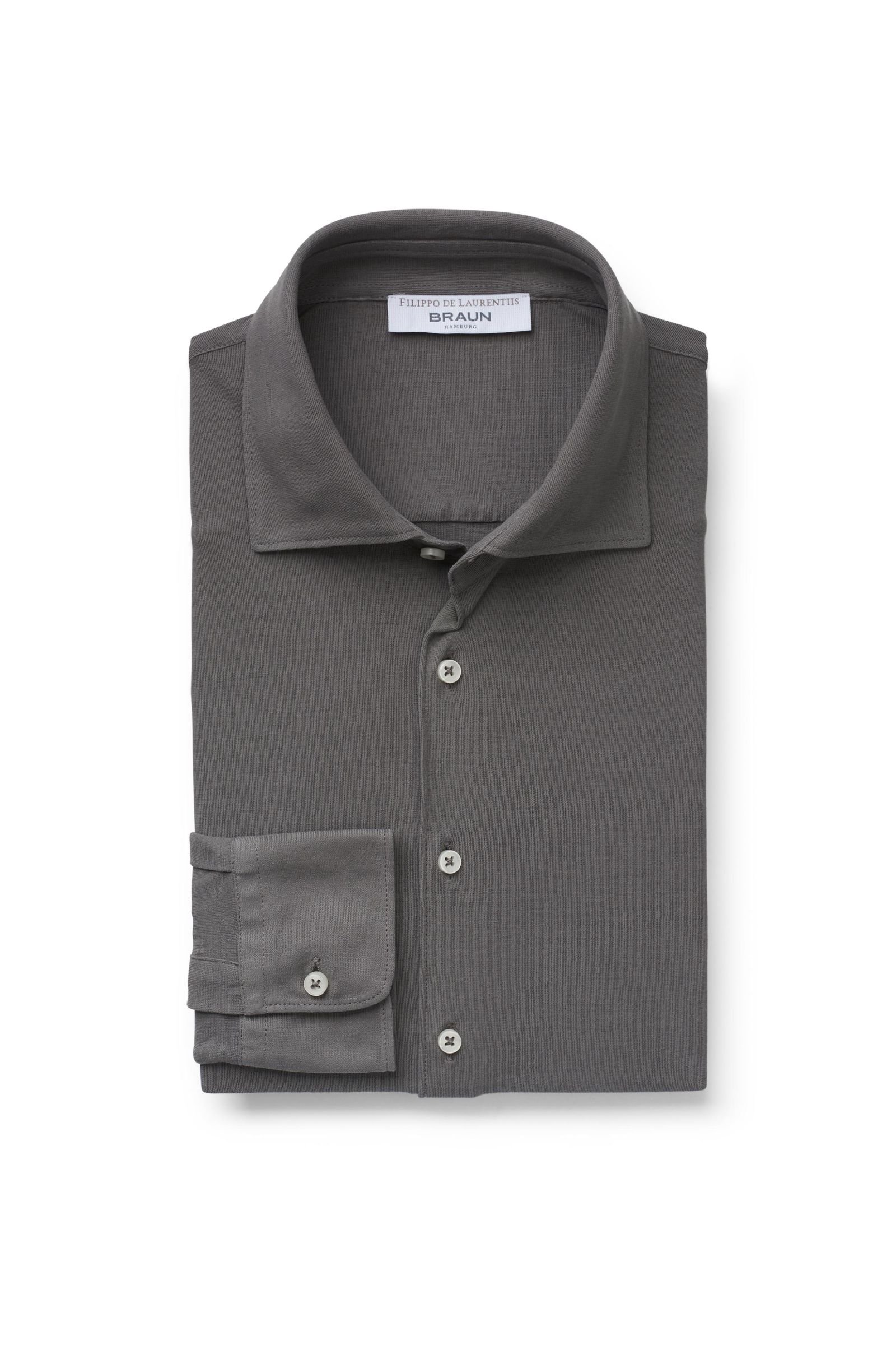 Jersey shirt slim collar grey