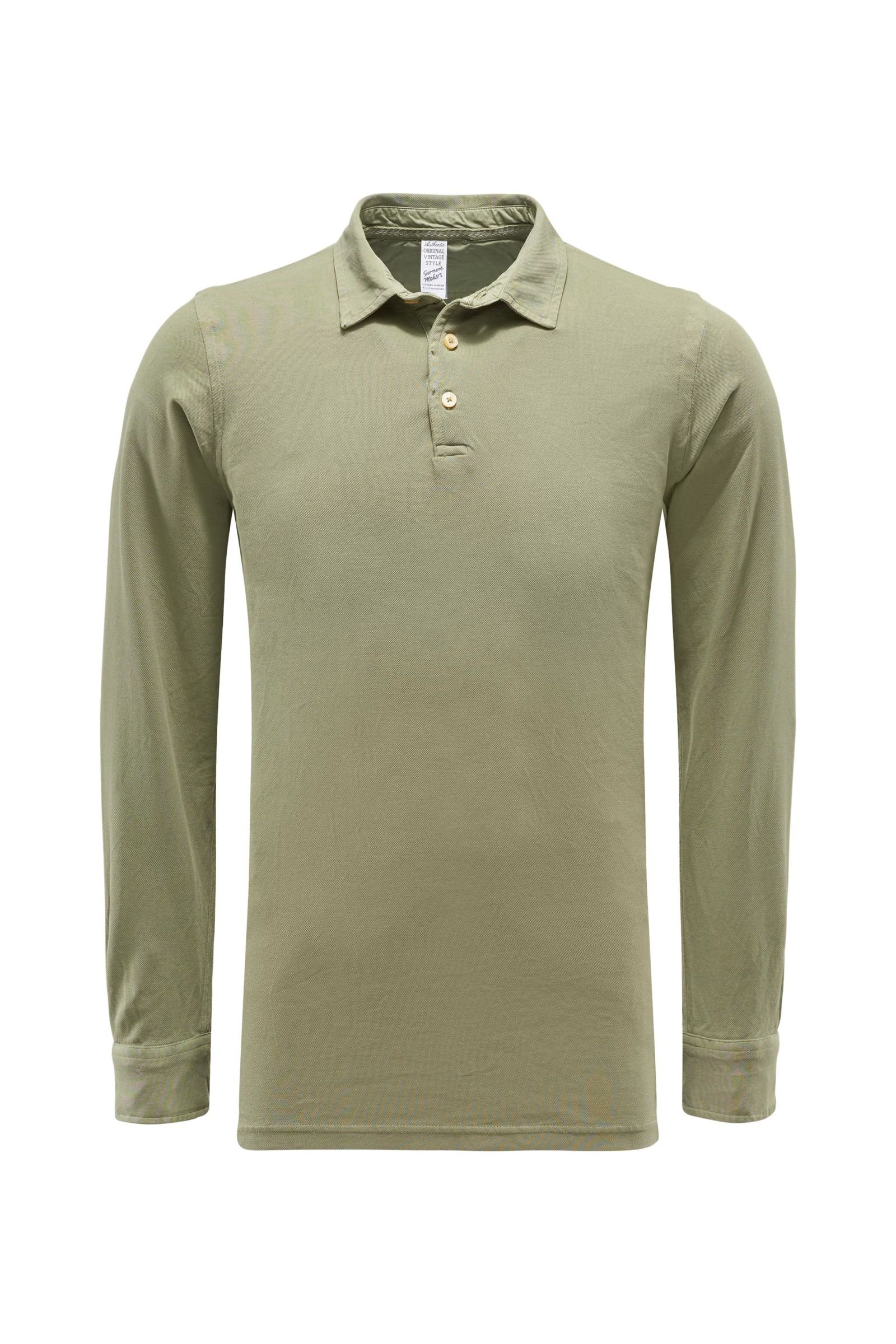Long sleeve polo shirt 'Pietro' olive