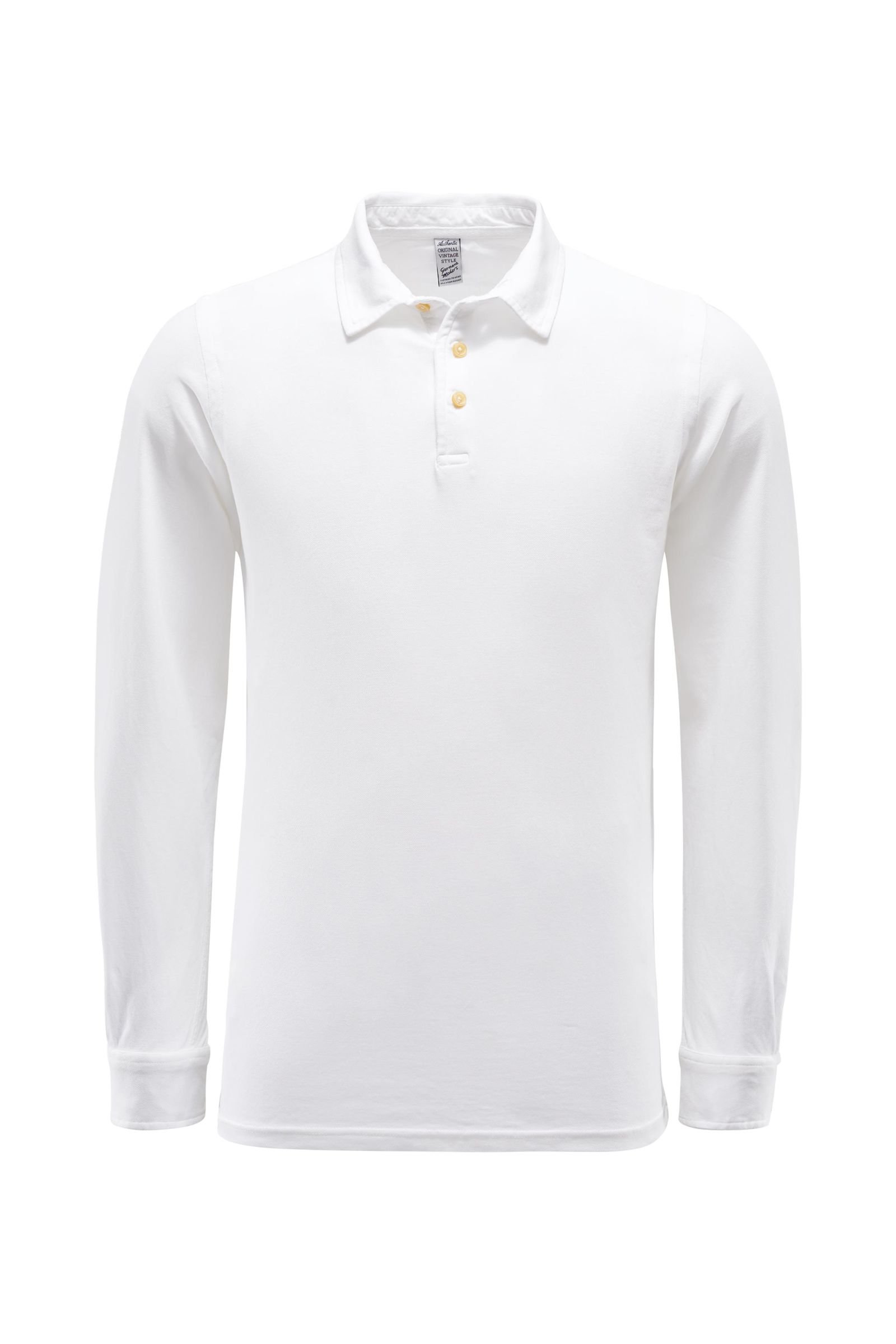 Long sleeve polo shirt 'Pietro' white