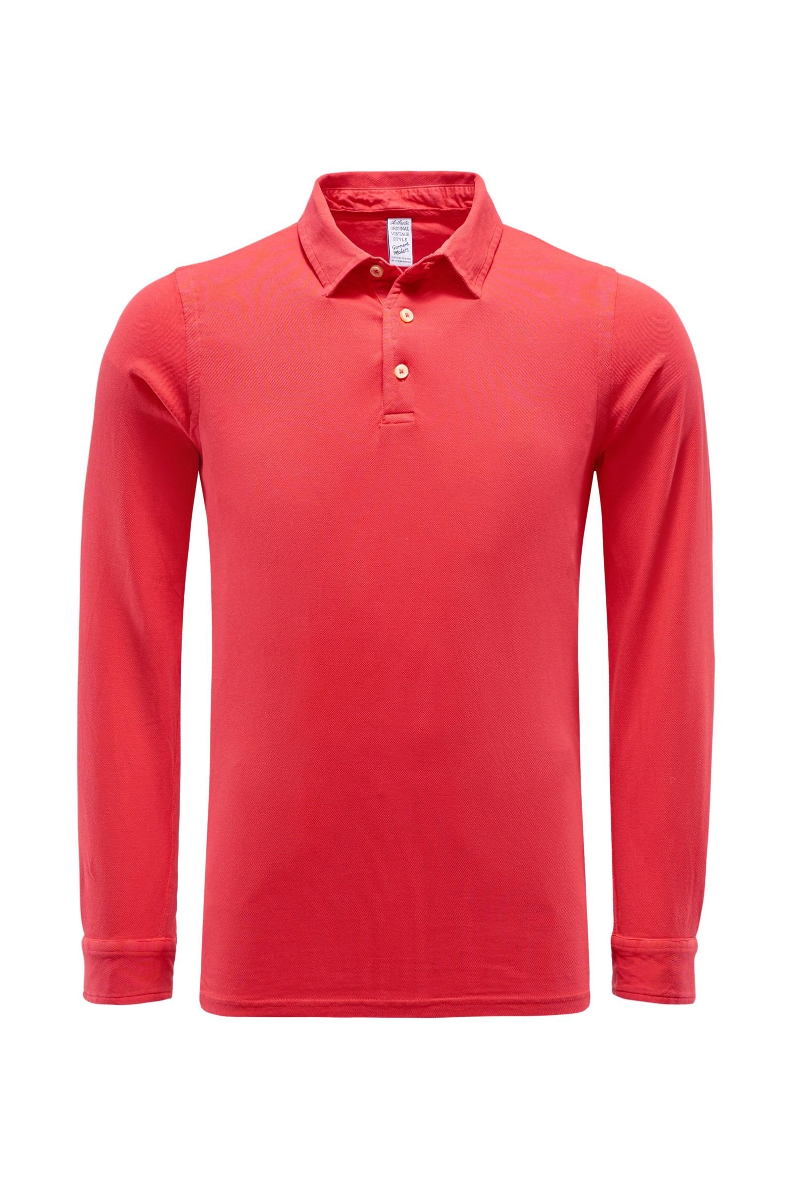 Long sleeve polo shirt 'Pietro' red