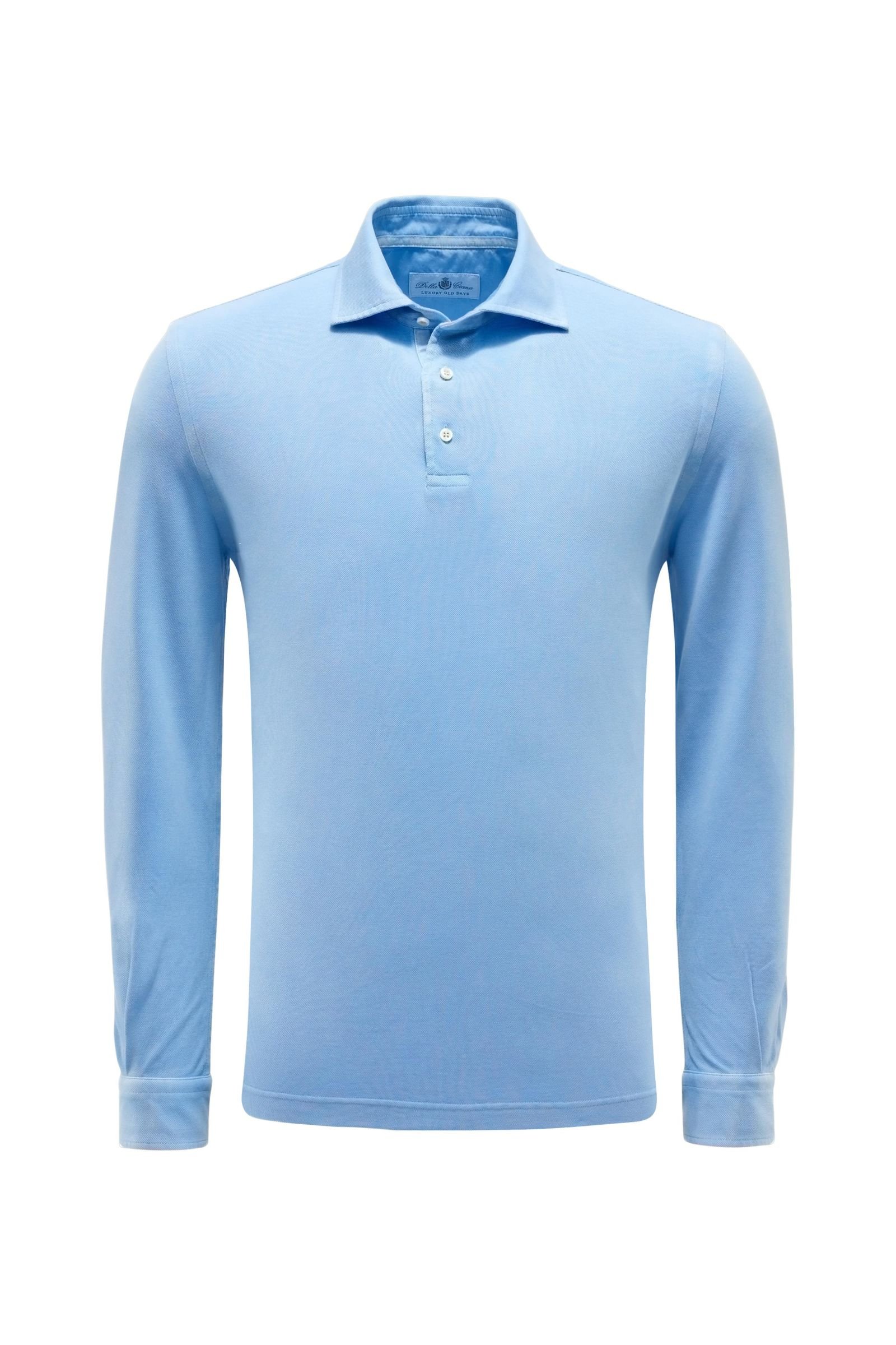 Long sleeve polo shirt light blue