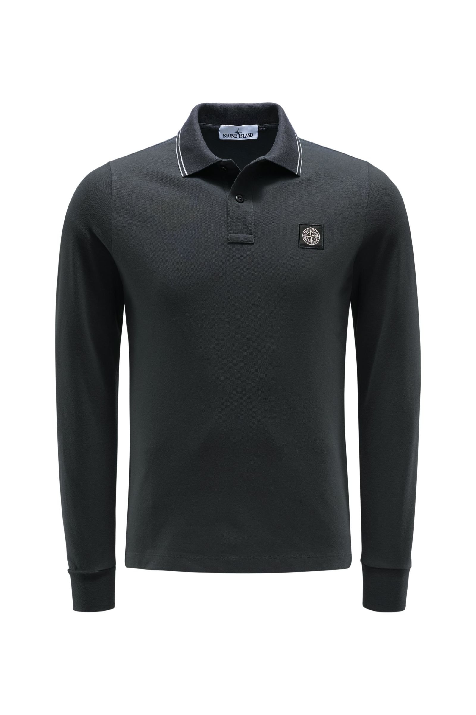 Long sleeve polo shirt anthracite