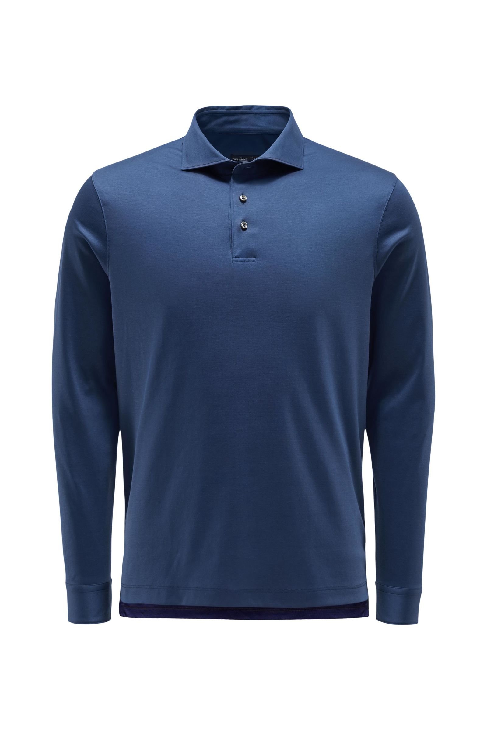 Long sleeve polo shirt 'M-Peso-L' smoky blue