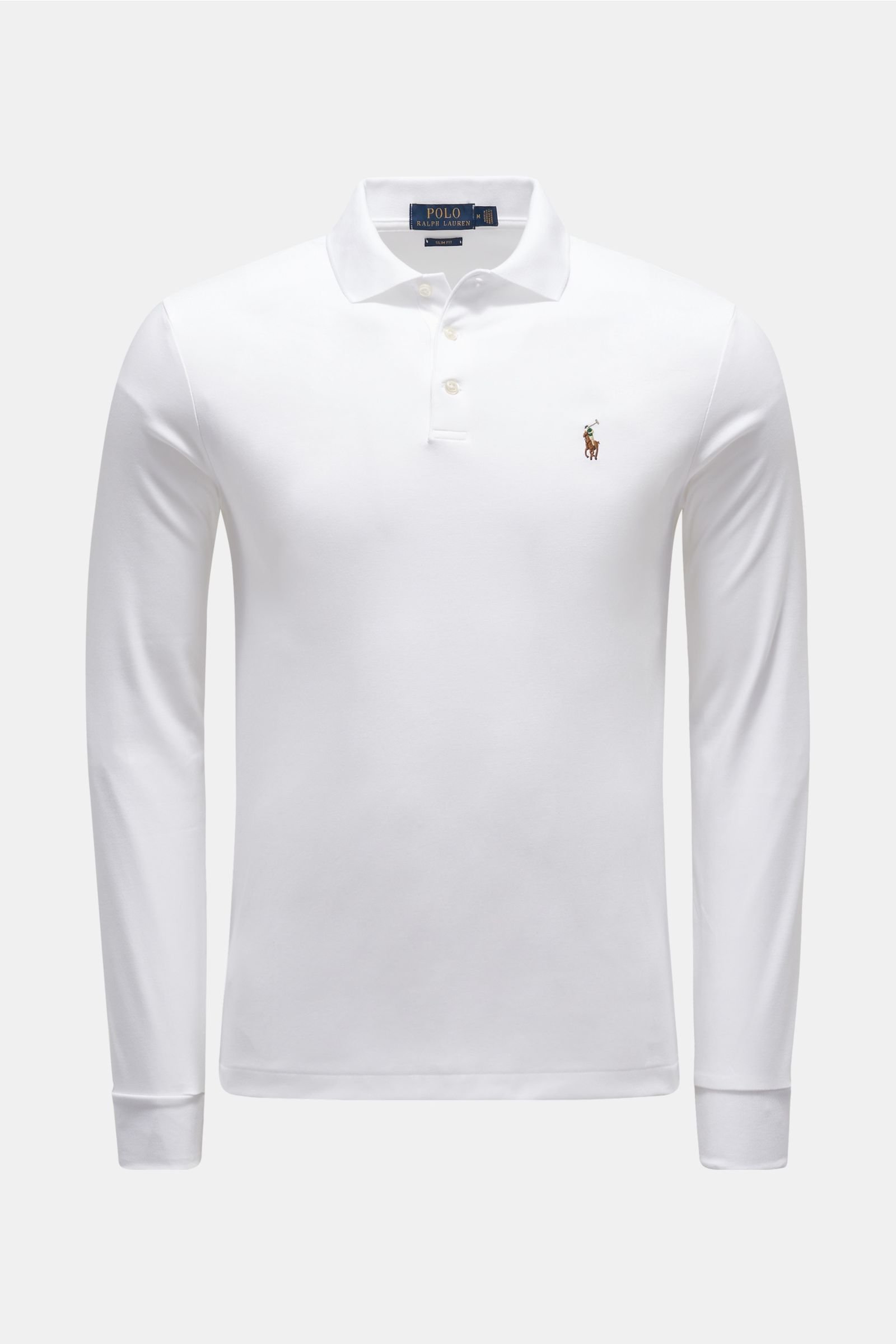 Long sleeve polo shirt white