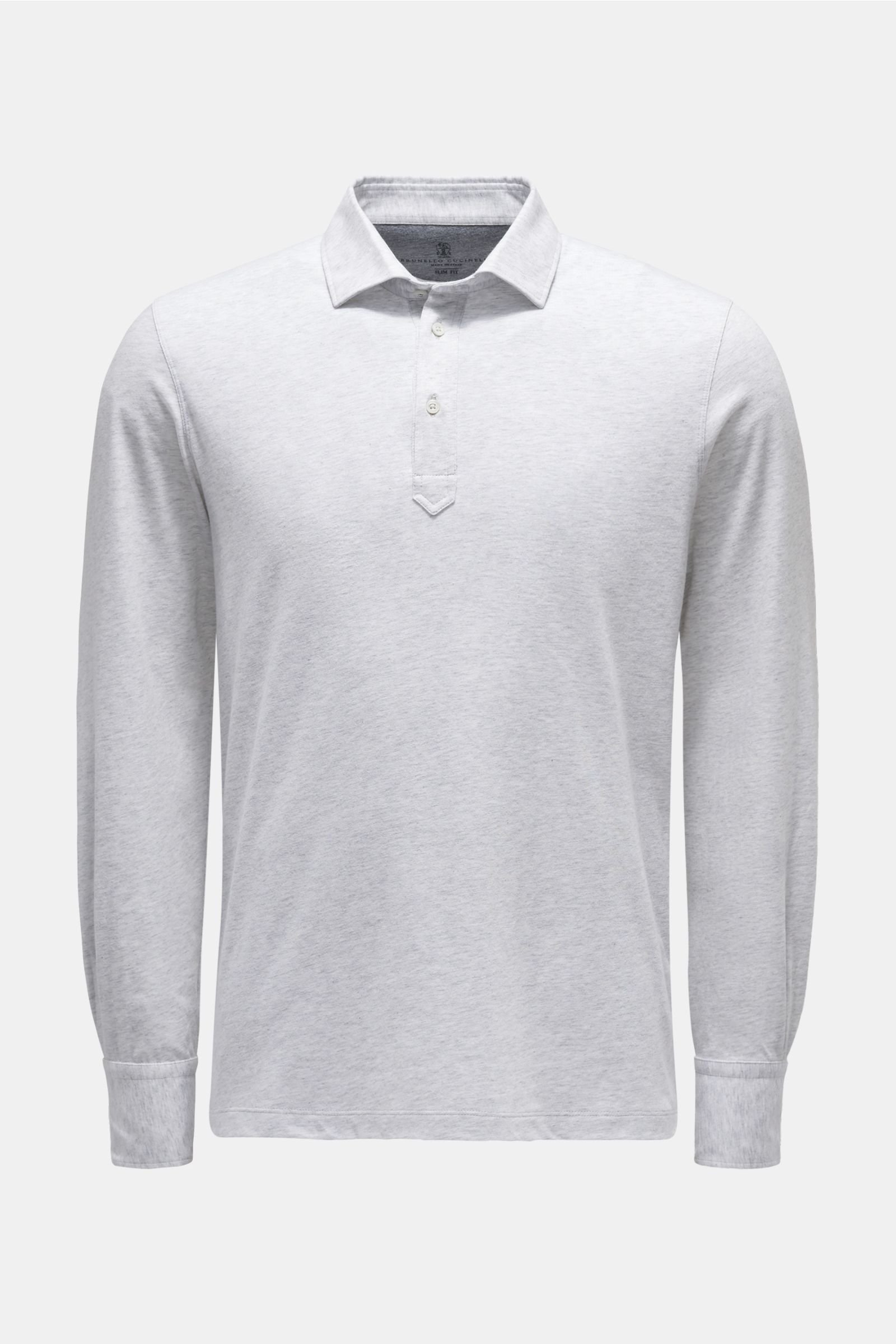 Long sleeve polo shirt light grey