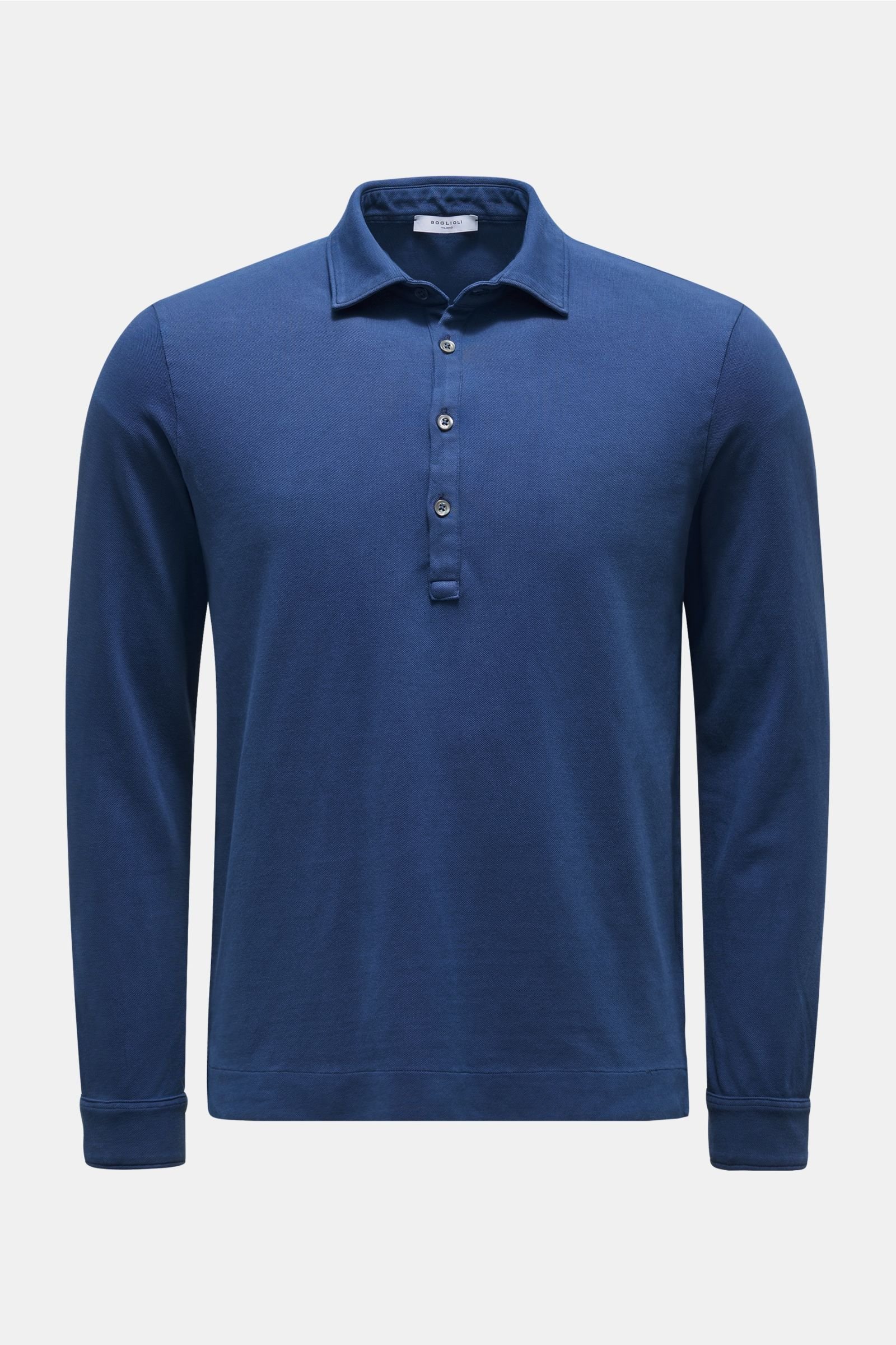 Longsleeve-Poloshirt dunkelblau