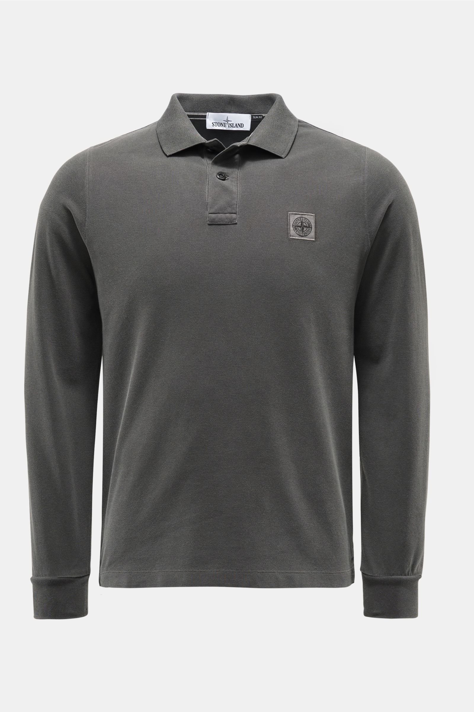 Long sleeve polo shirt dark grey