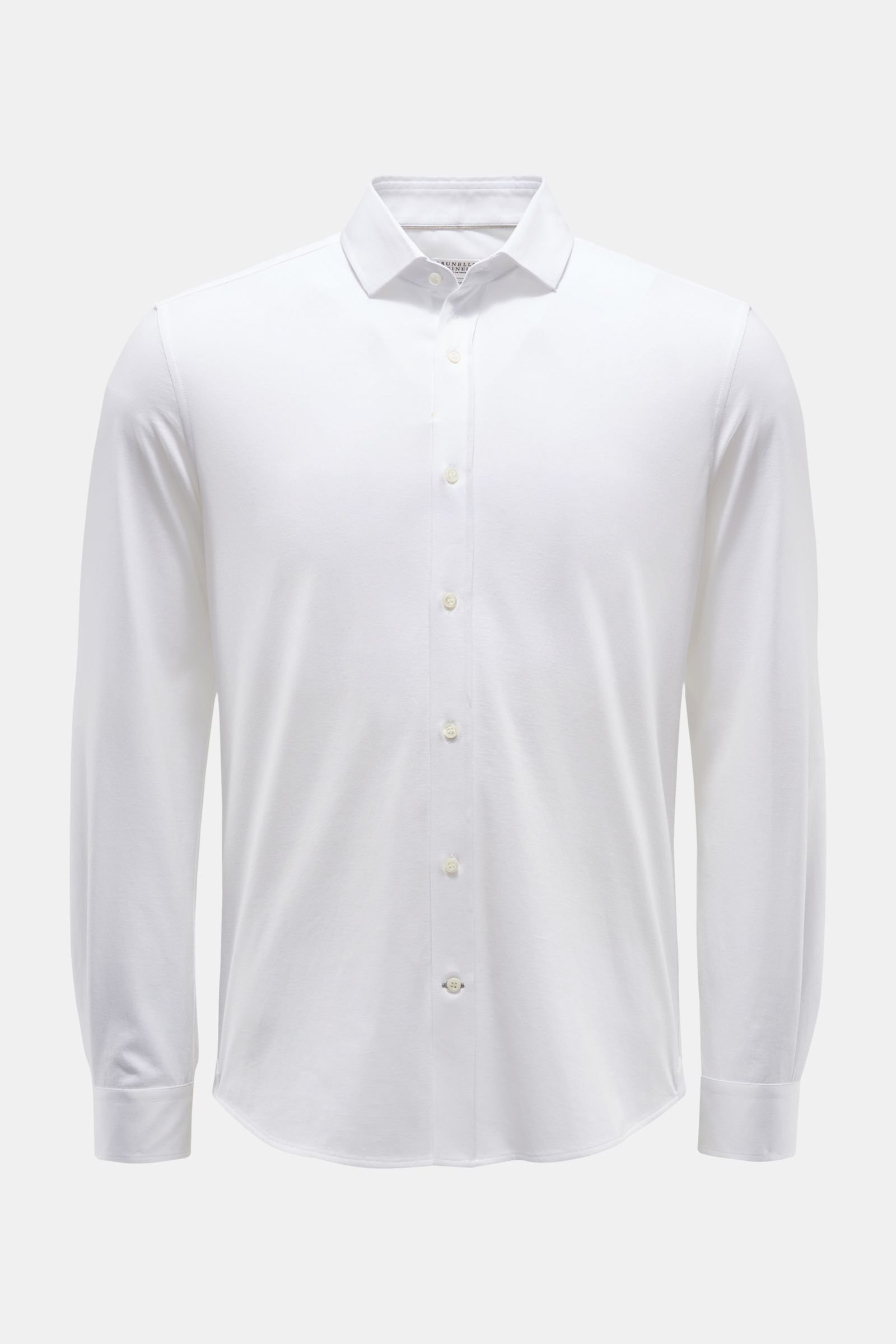 Jersey shirt 'Leisure Fit' slim collar white