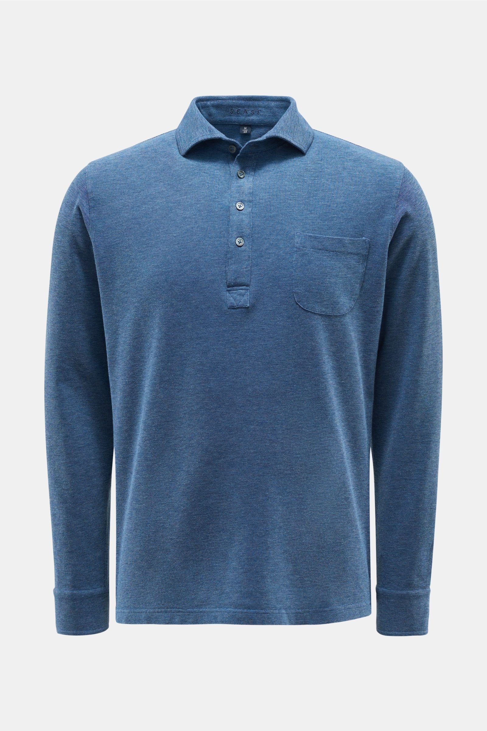 Long sleeve polo shirt 'Polo Deck' smoky blue