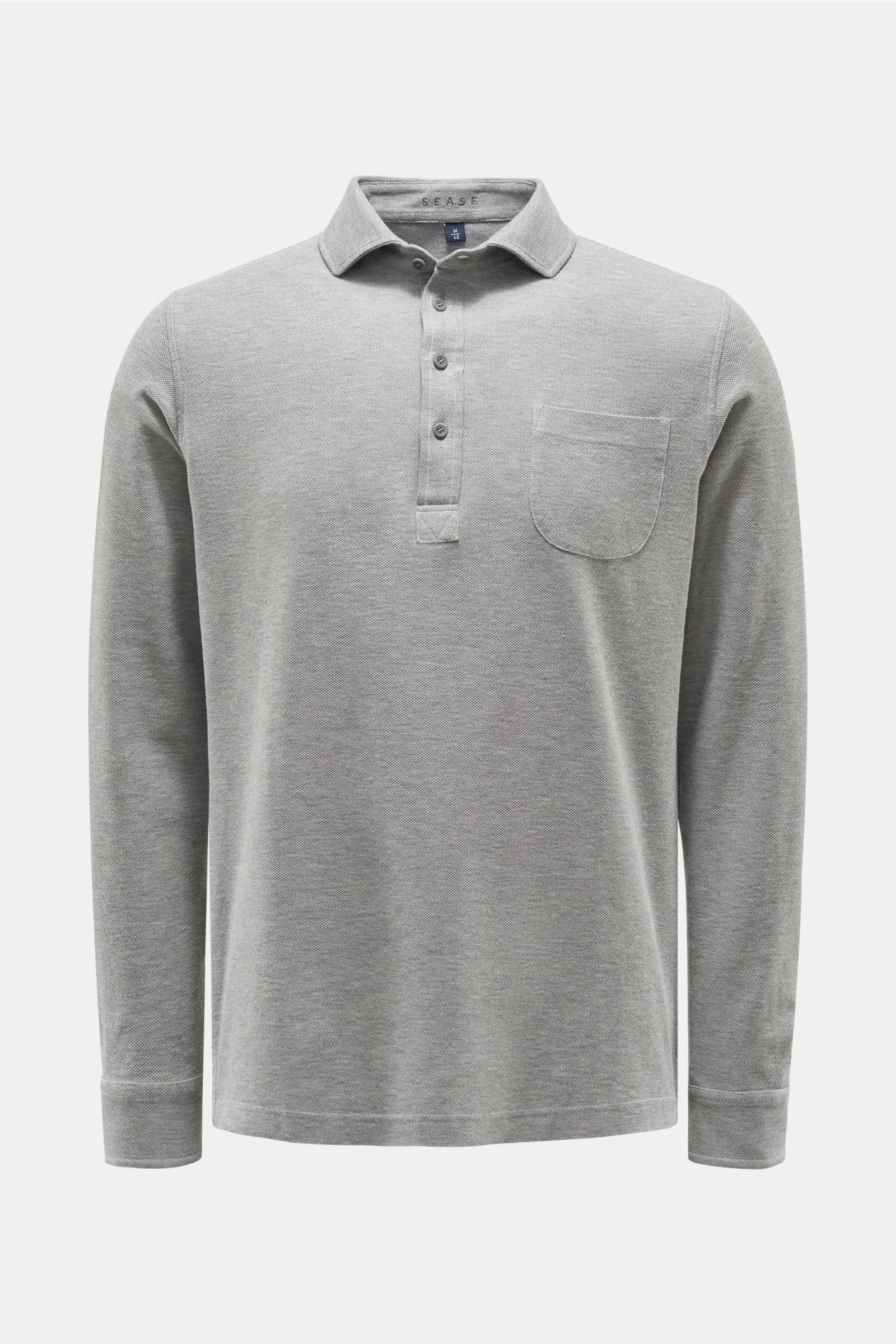 Long sleeve polo shirt 'Polo Deck' grey