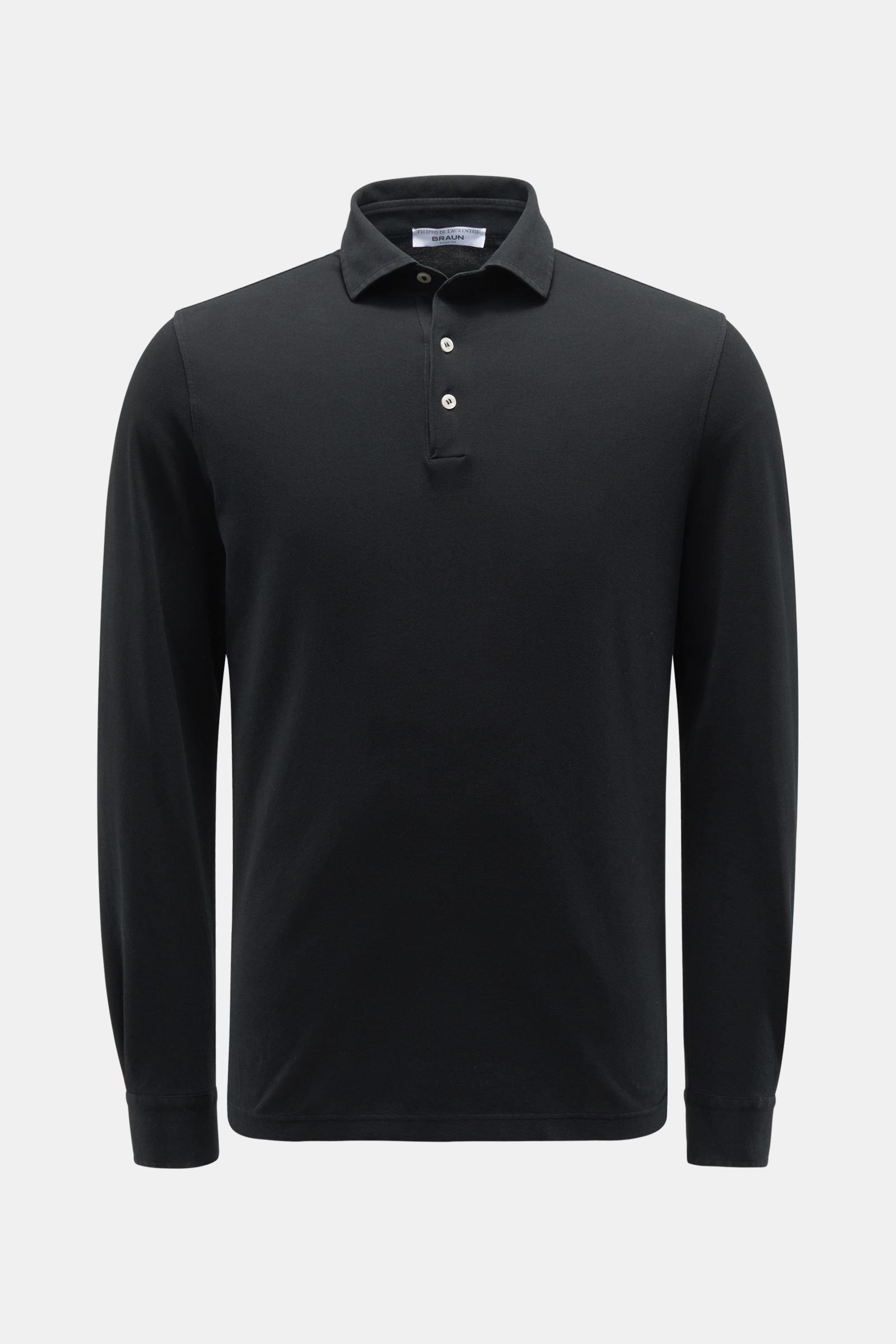 Longsleeve-Poloshirt schwarz