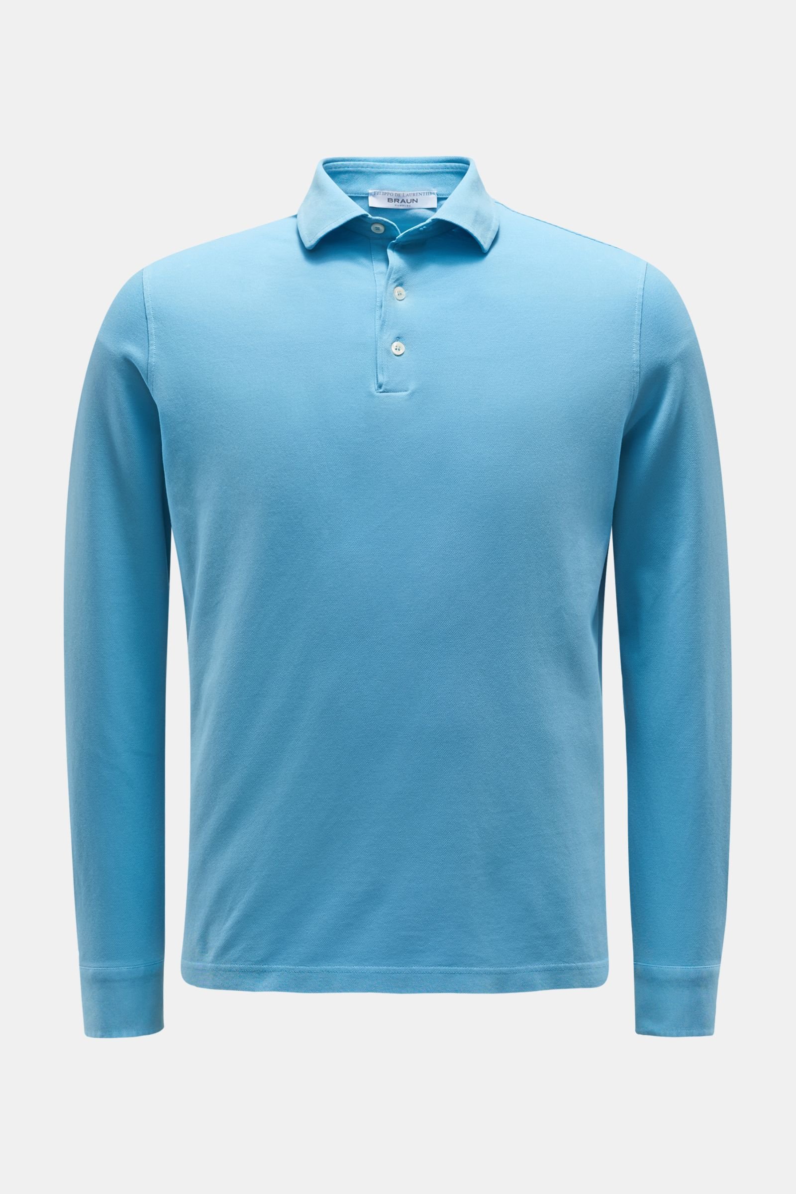 FILIPPO DE LAURENTIIS long sleeve polo shirt light blue | BRAUN Hamburg