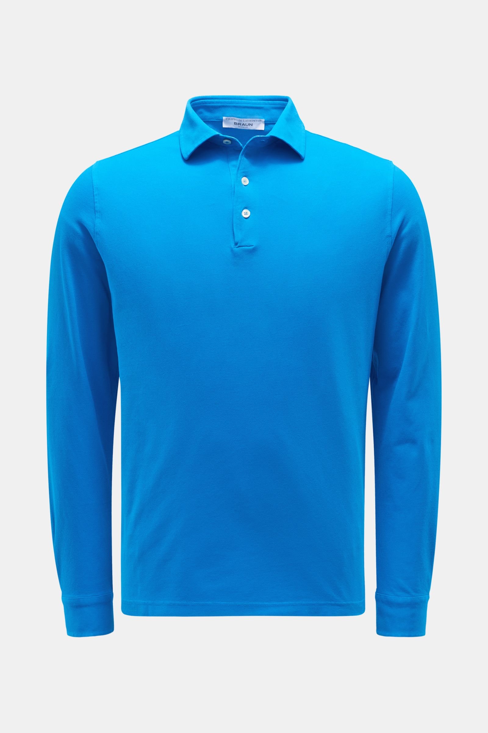 Long sleeve polo shirt blue