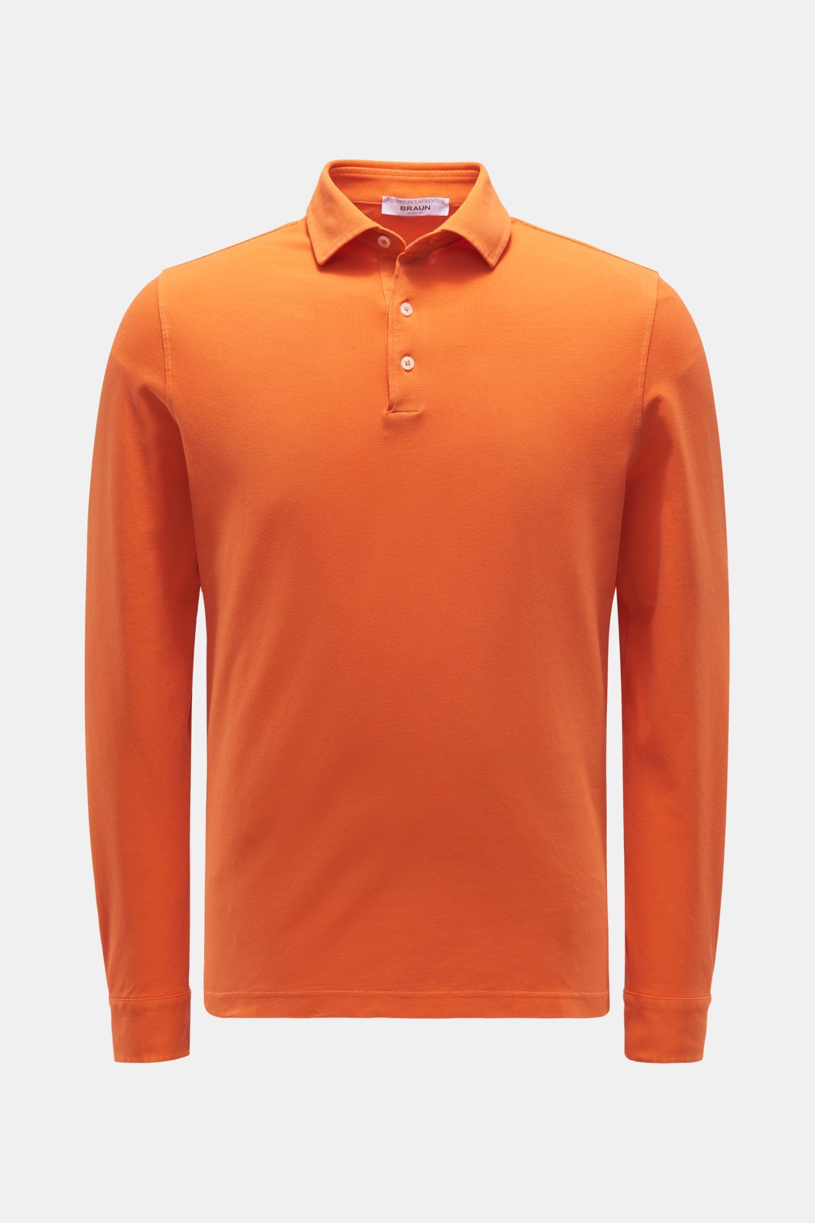 Long sleeve polo shirt orange