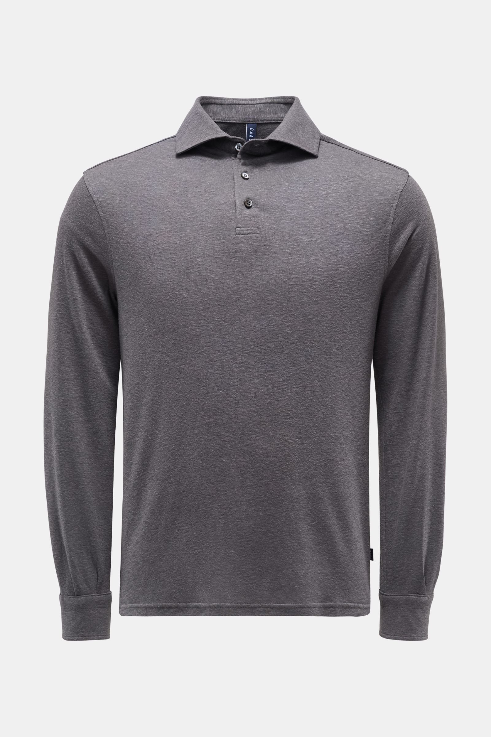 Long sleeve polo shirt dark grey