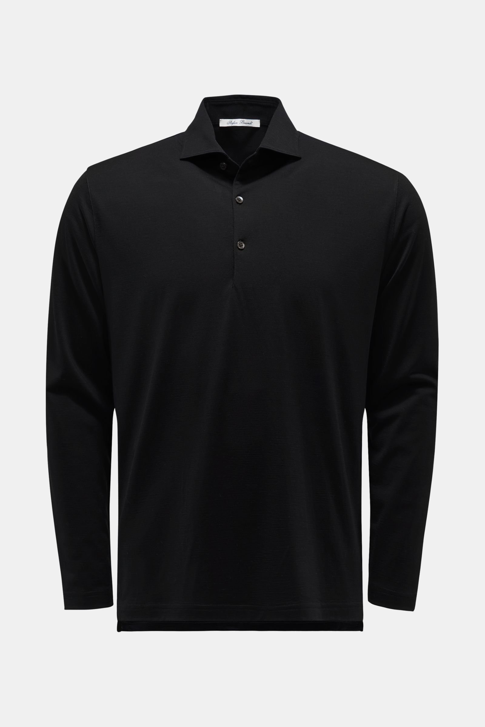 Long sleeve polo shirt 'Luca' black