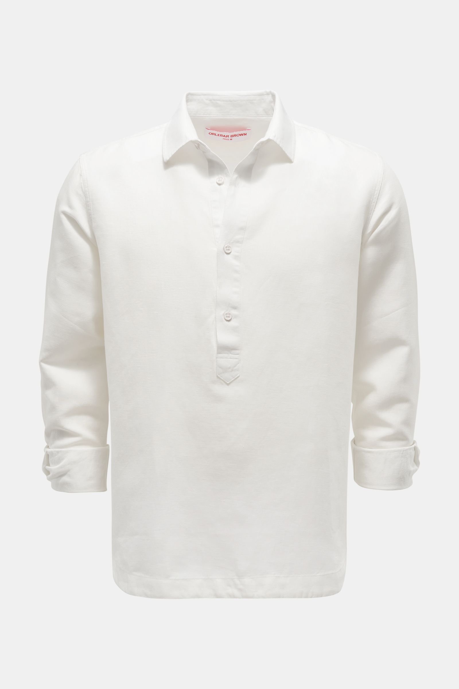 Popover-Hemd 'Caspian' schmaler Kragen weiß