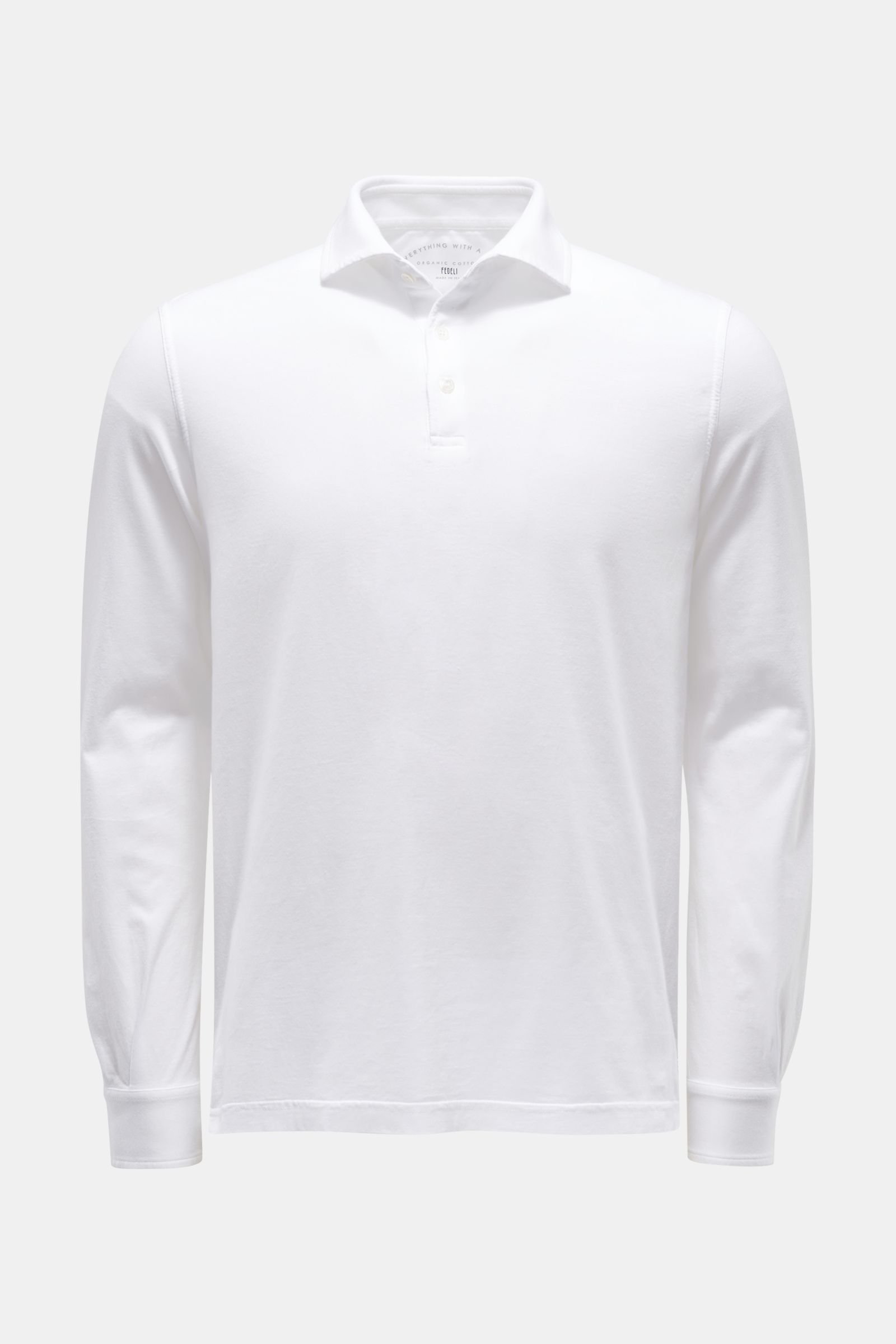 Jersey long sleeve polo shirt 'Zero' white