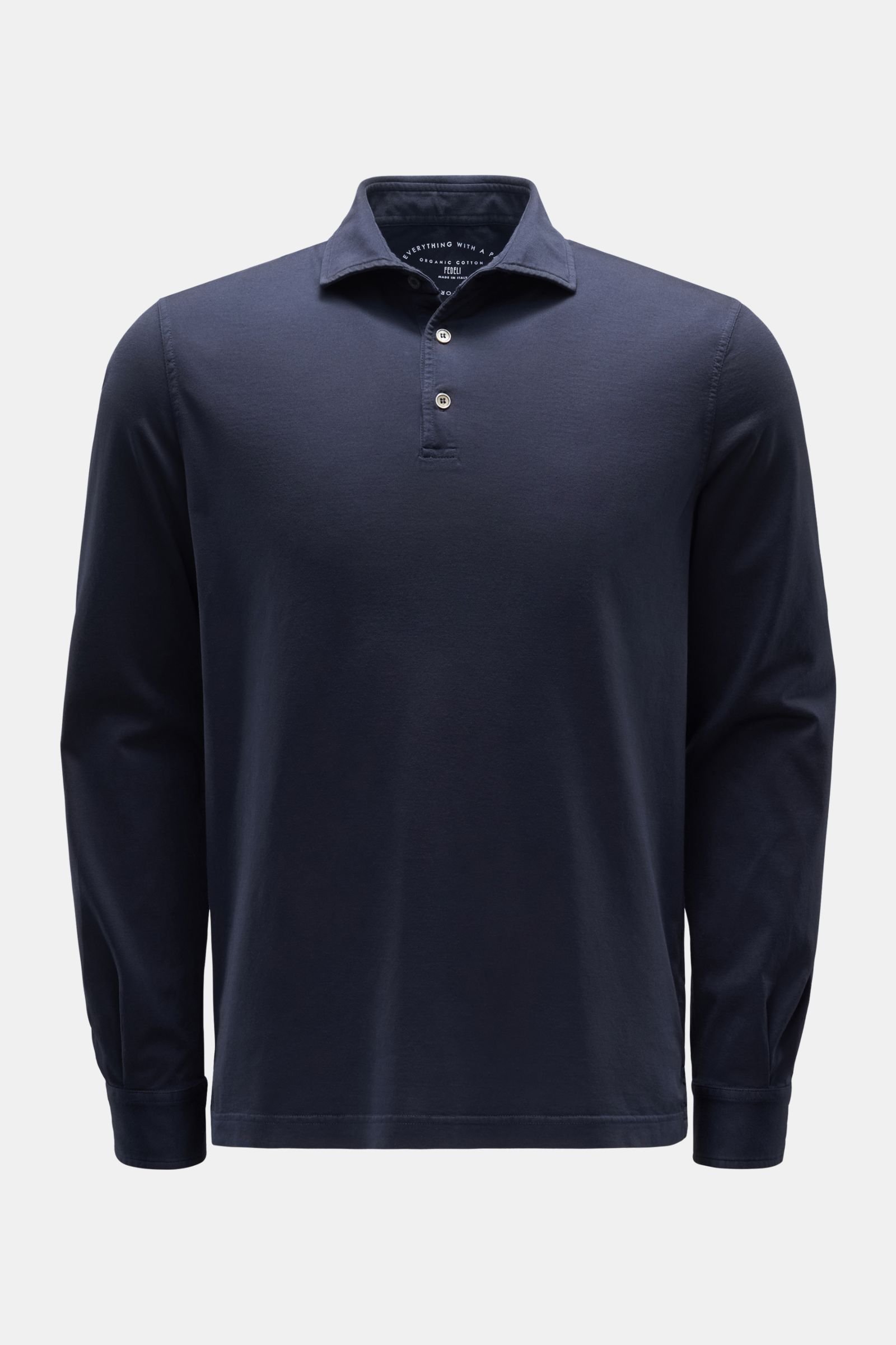 Jersey long sleeve polo shirt 'Zero' navy