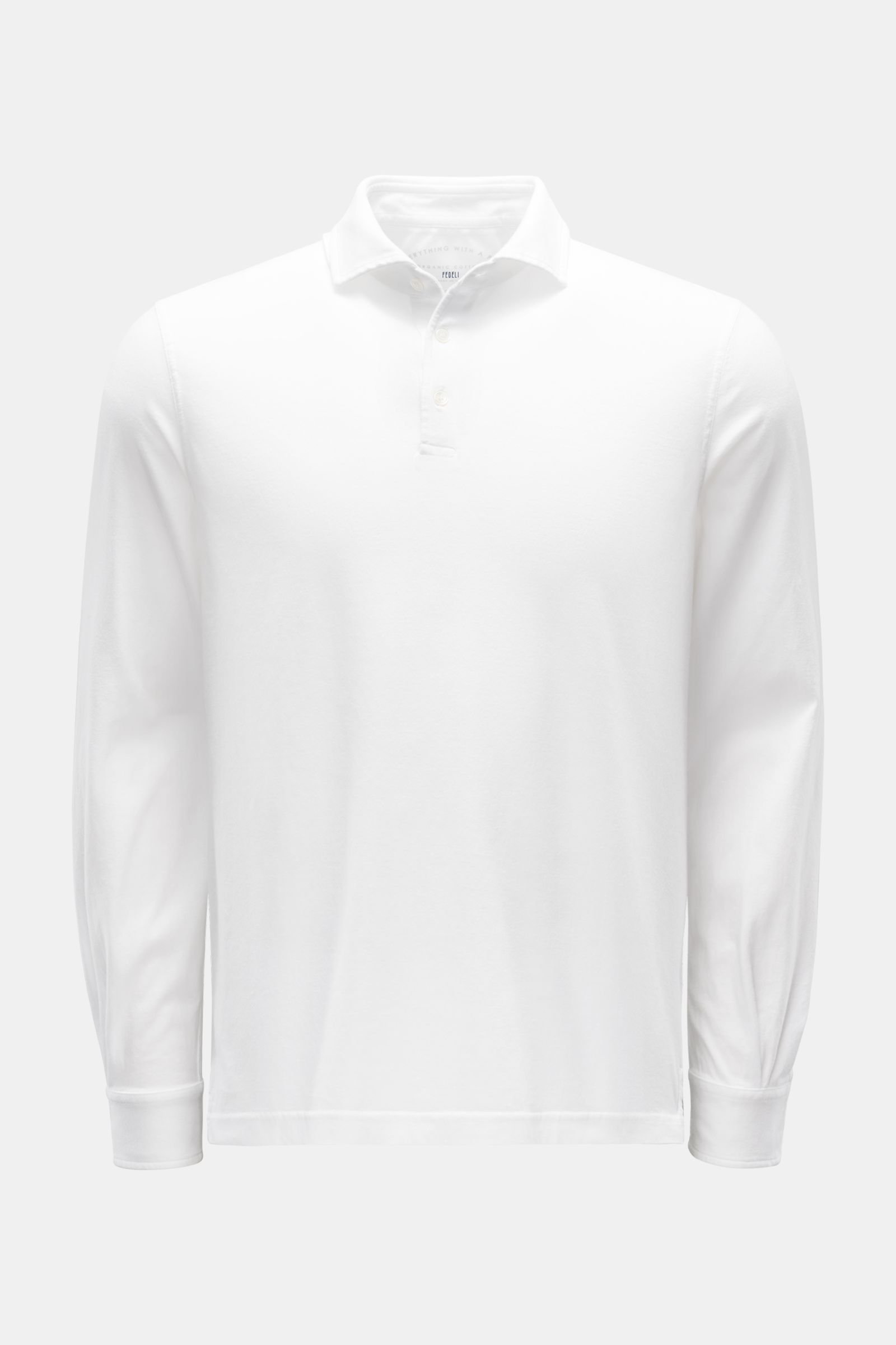 Jersey Longsleeve-Poloshirt 'Zero' weiß
