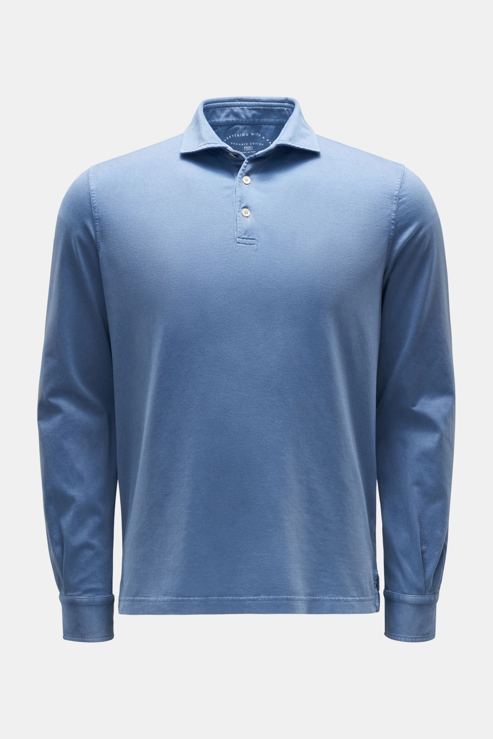 Jersey long sleeve polo shirt 'Zero' smoky blue