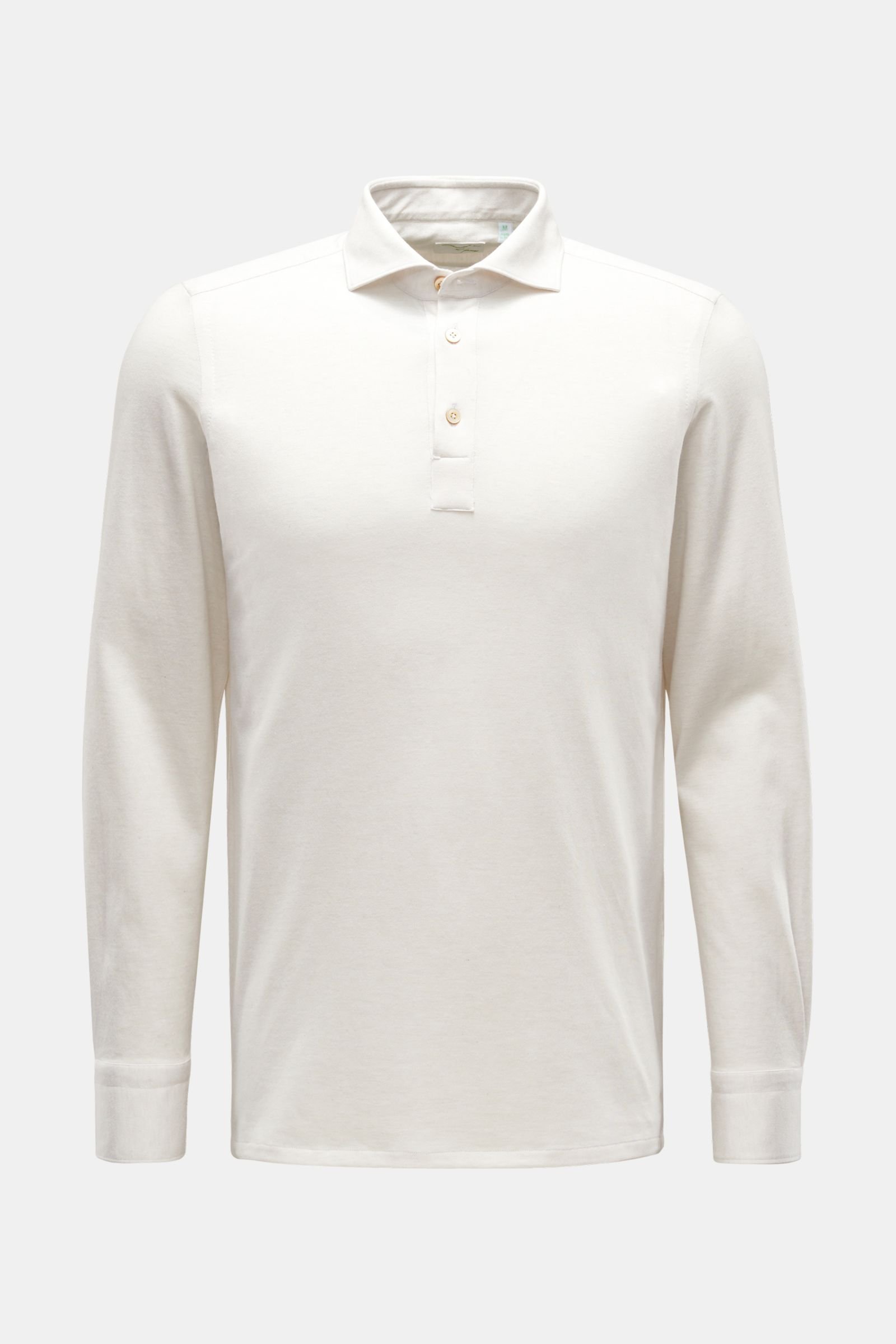 Long sleeve polo shirt 'Achille Orlando' off-white